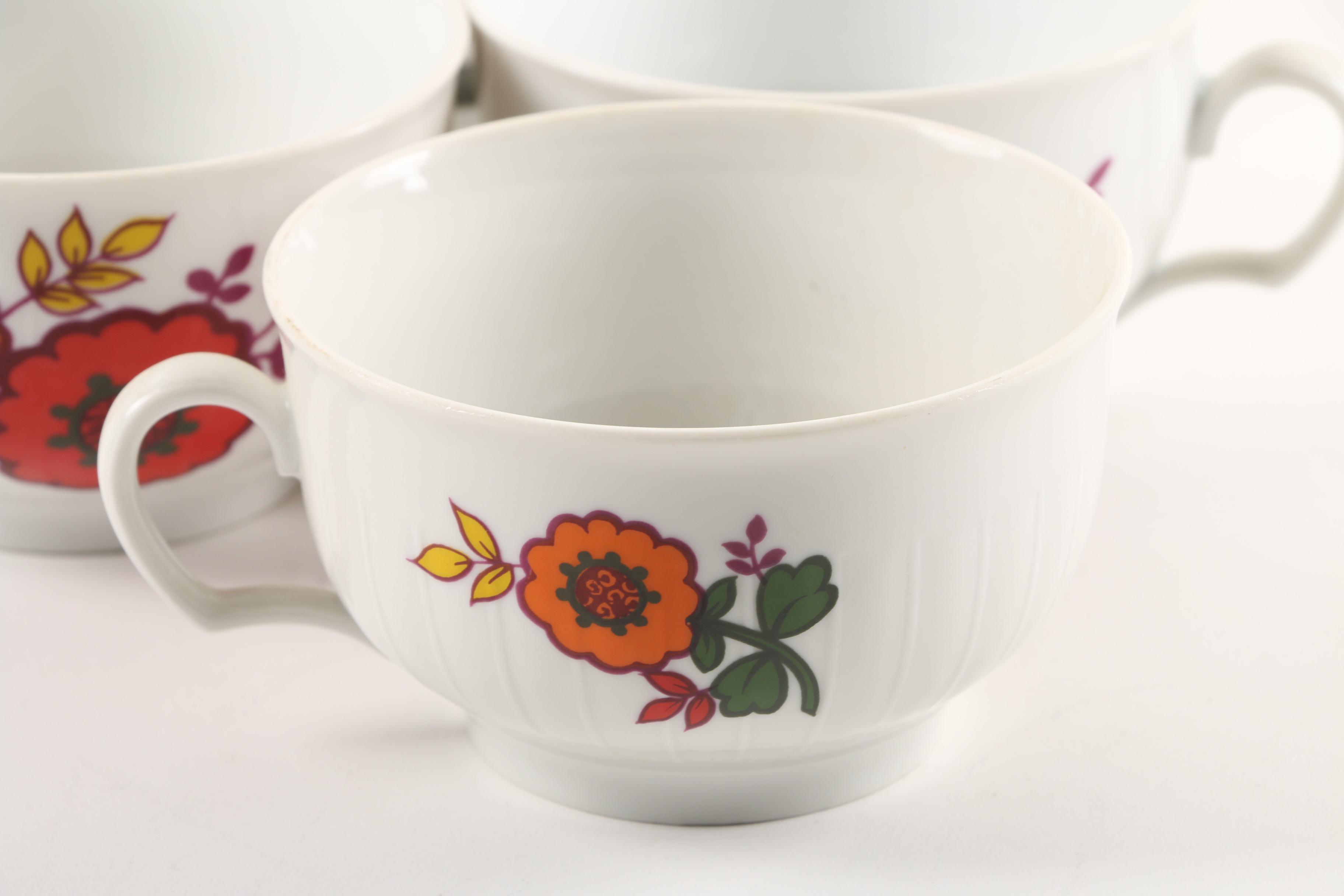 Vintage Seltmann Porcelain Snack Set and Ardalt Fruit Motif Dishes