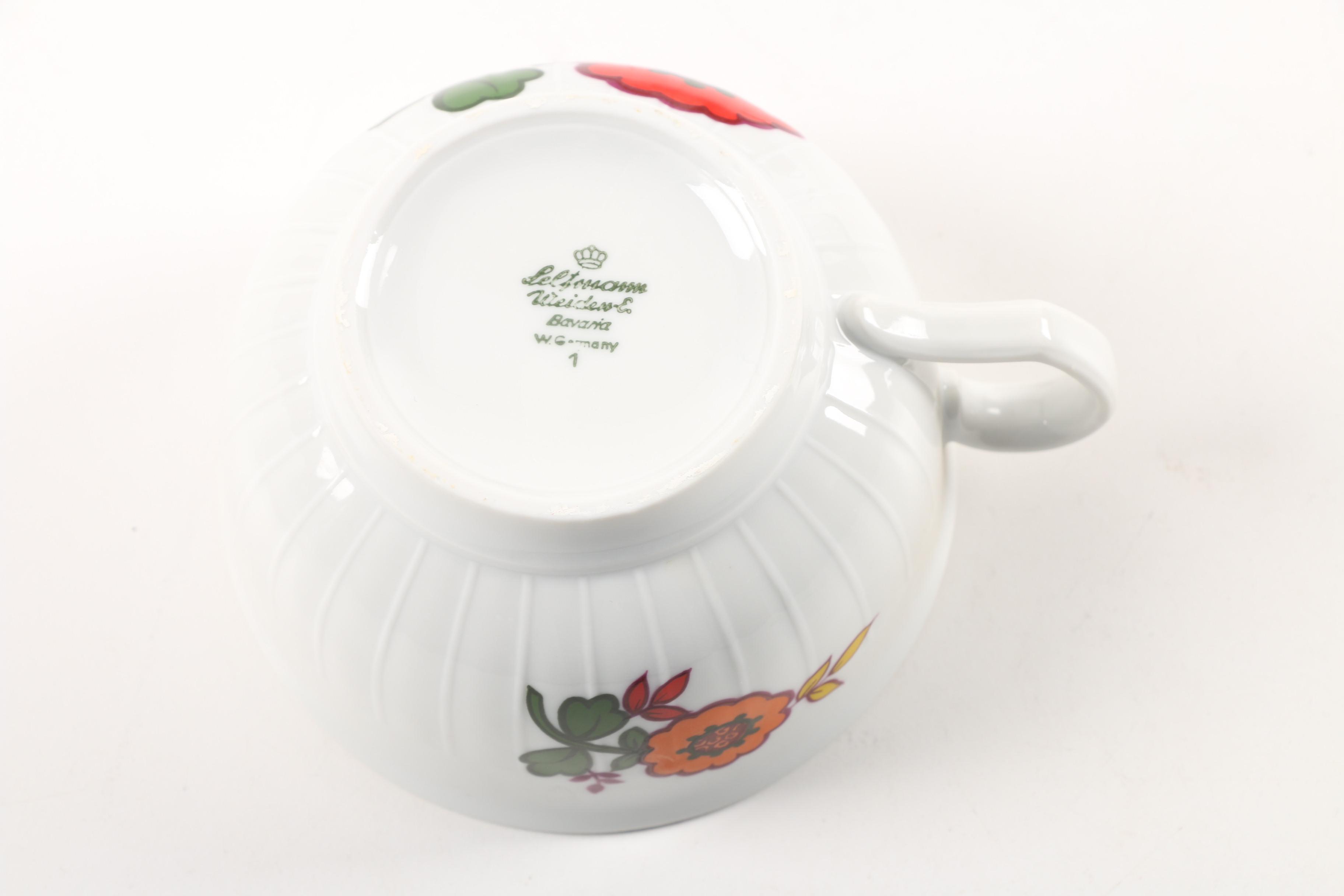 Vintage Seltmann Porcelain Snack Set and Ardalt Fruit Motif Dishes