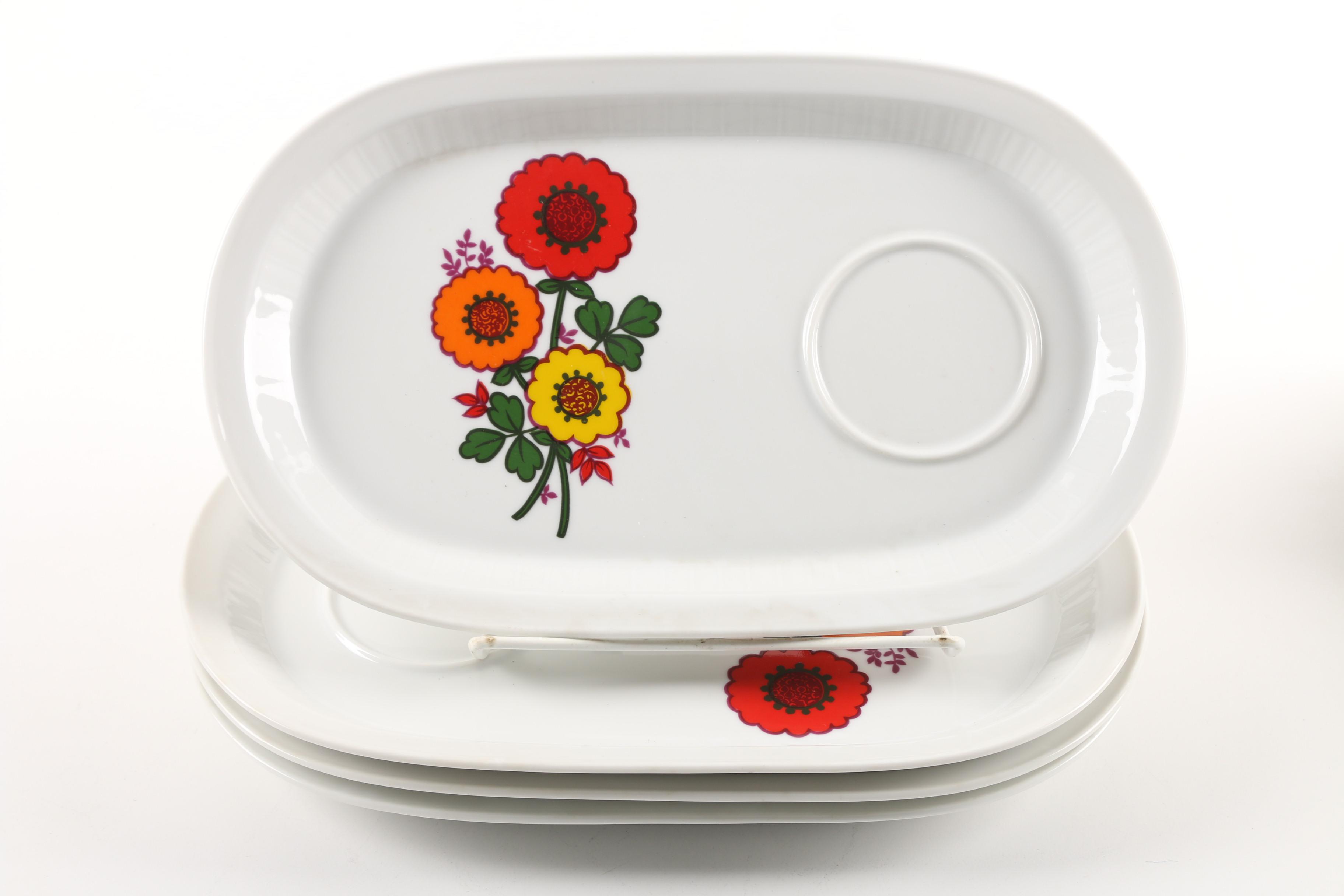 Vintage Seltmann Porcelain Snack Set and Ardalt Fruit Motif Dishes