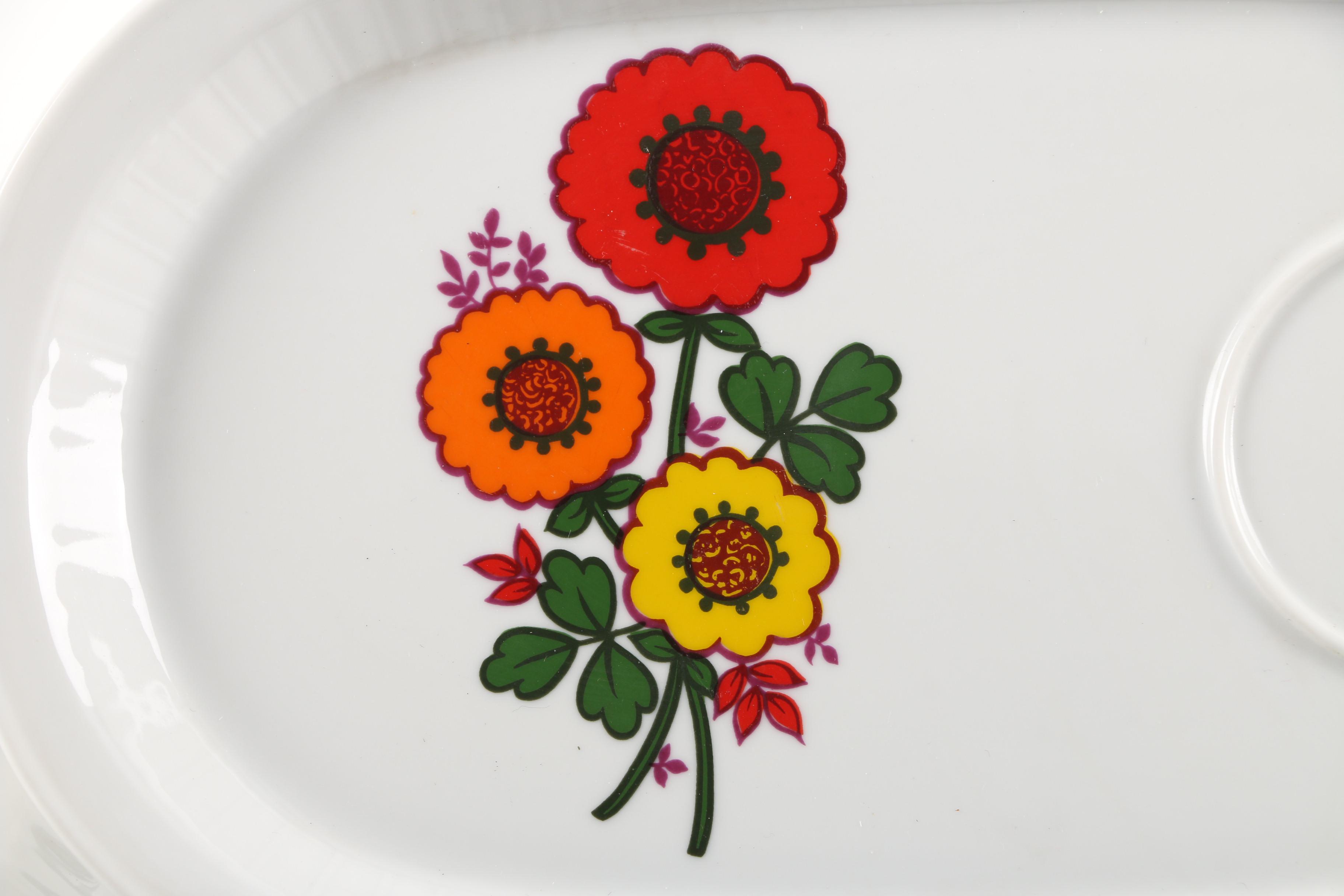 Vintage Seltmann Porcelain Snack Set and Ardalt Fruit Motif Dishes