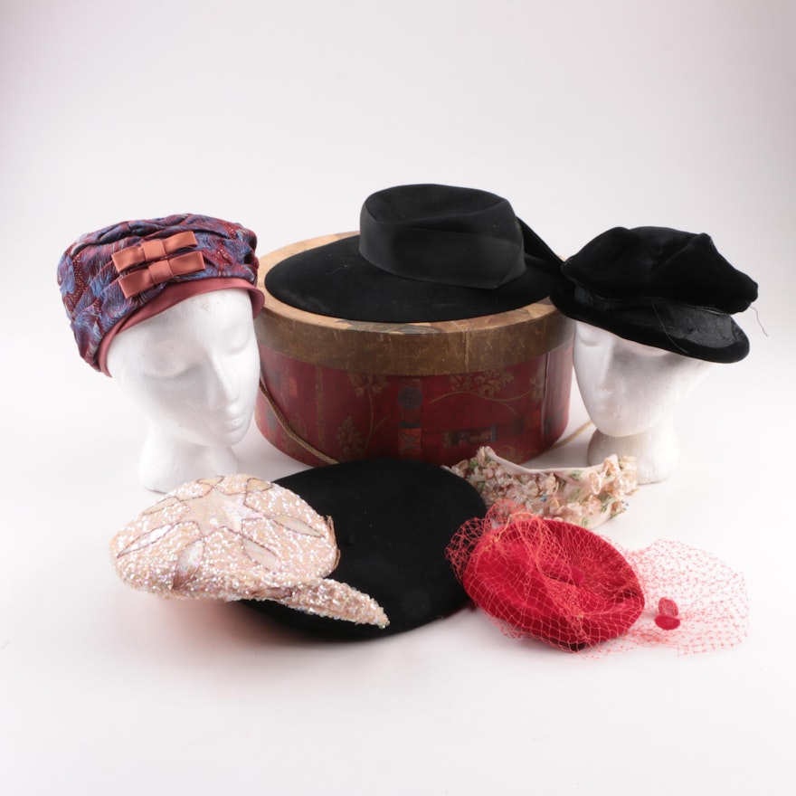 Women's Vintage Hats and Fascinators Including Dobb's