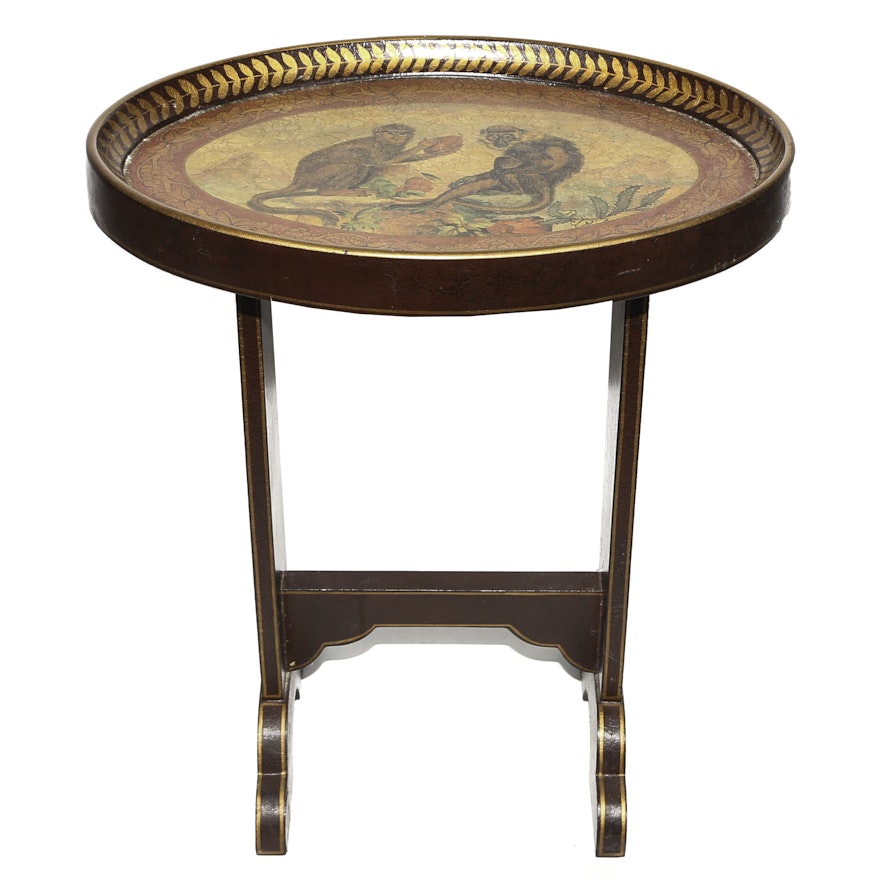 Monkey Painted Accent Table