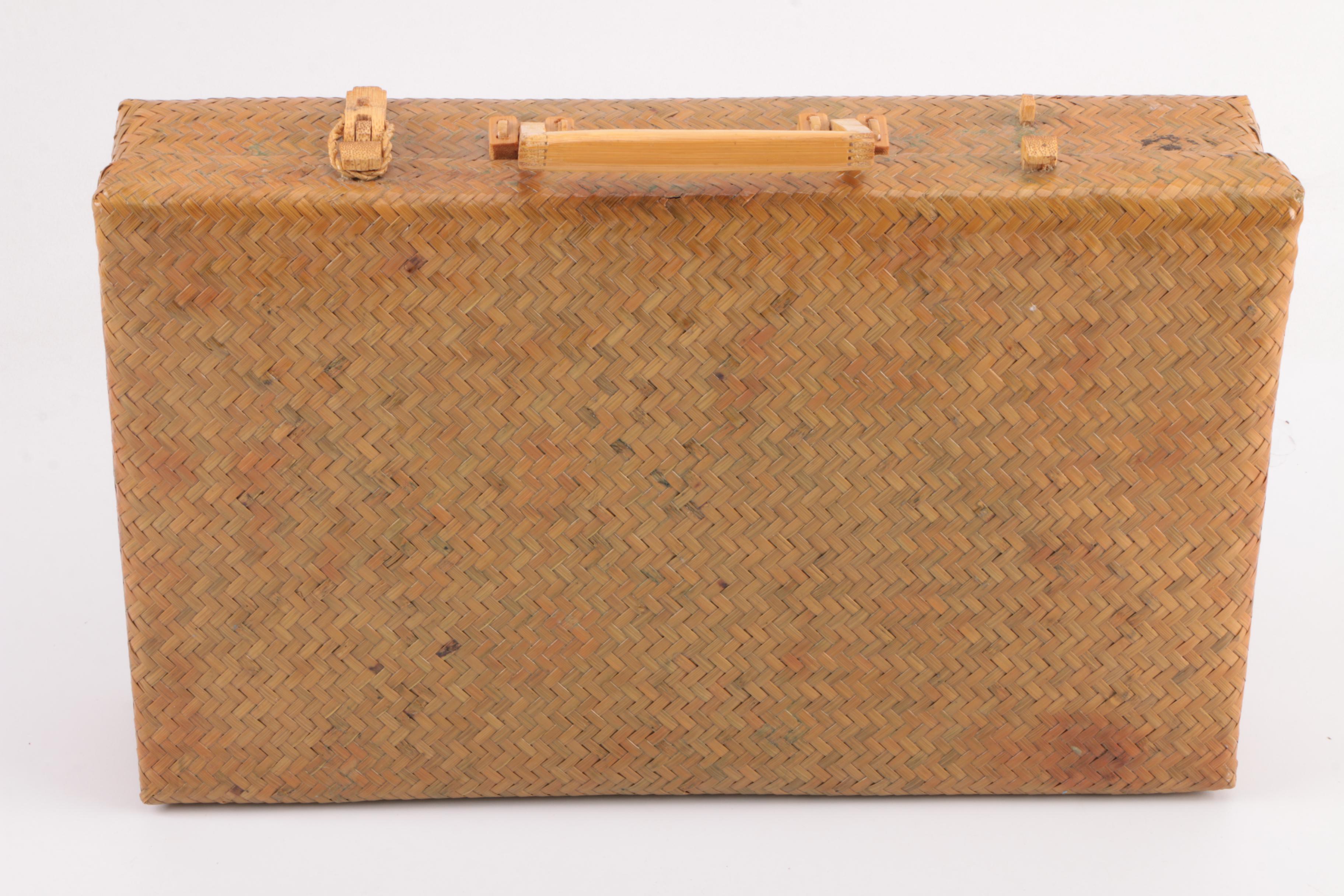 Marshall Fields Woven Briefcase and Other Vintage Accessories