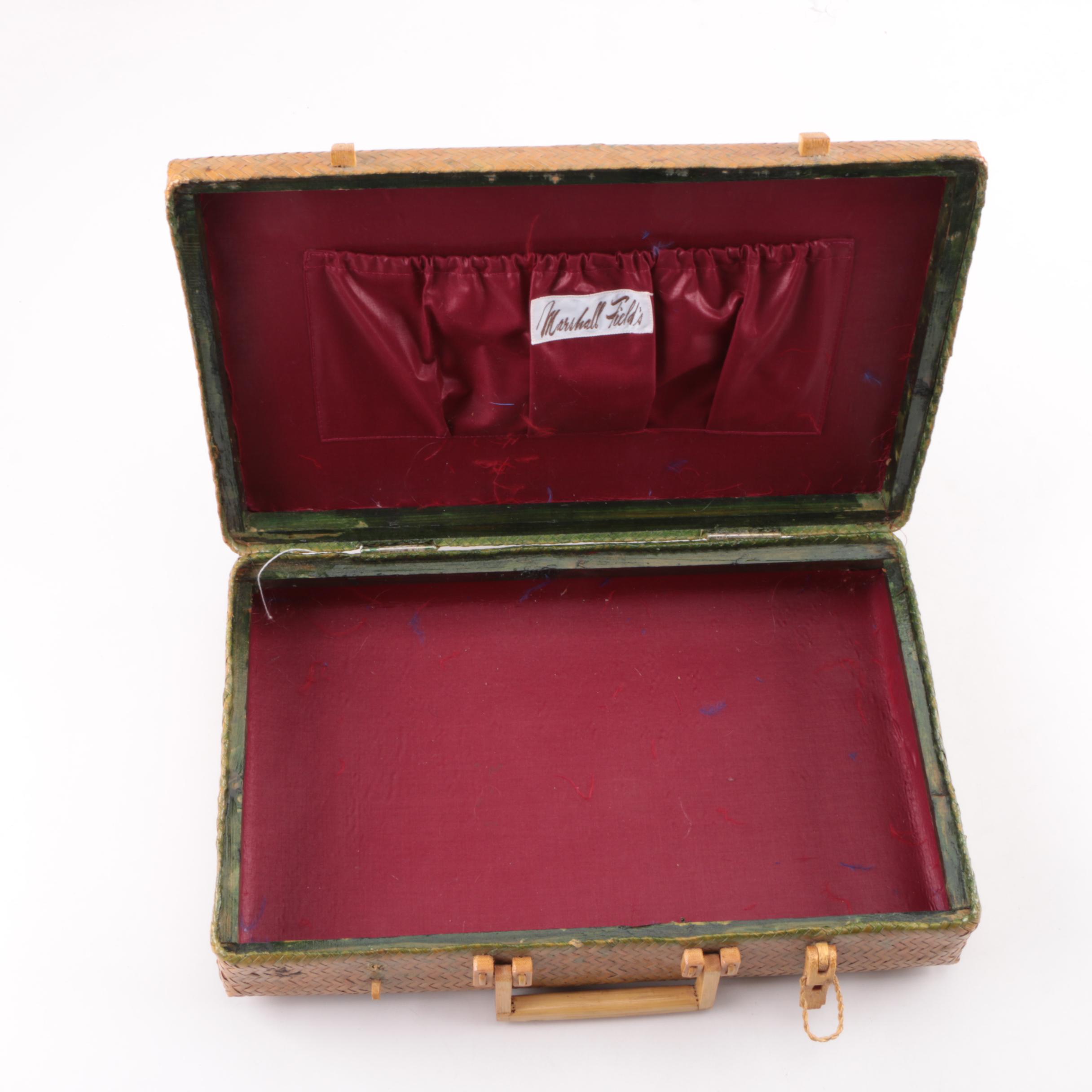 Marshall Fields Woven Briefcase and Other Vintage Accessories