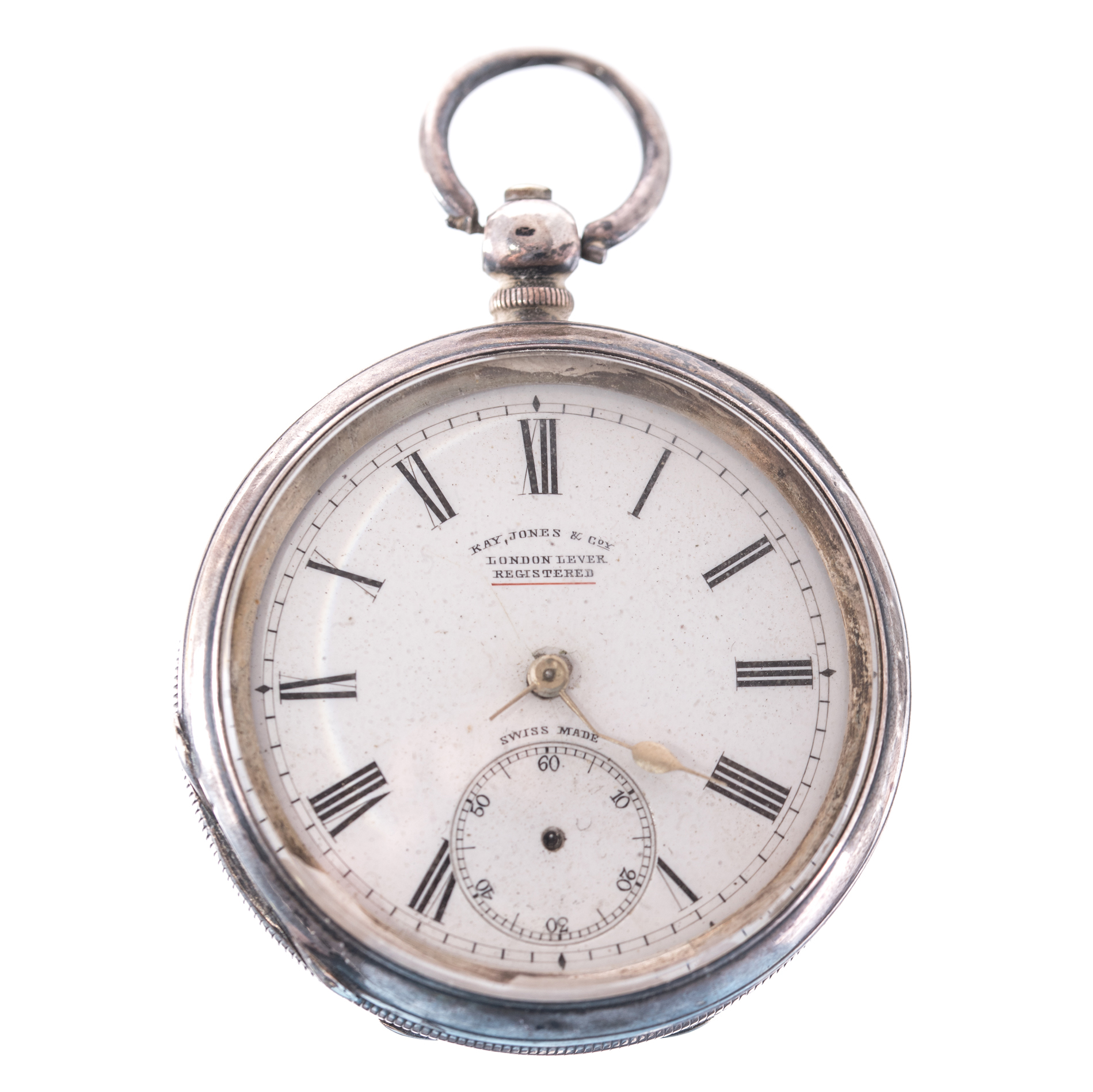 935 Silver Kay, Jones, & Coy London Lever Pocket Watch