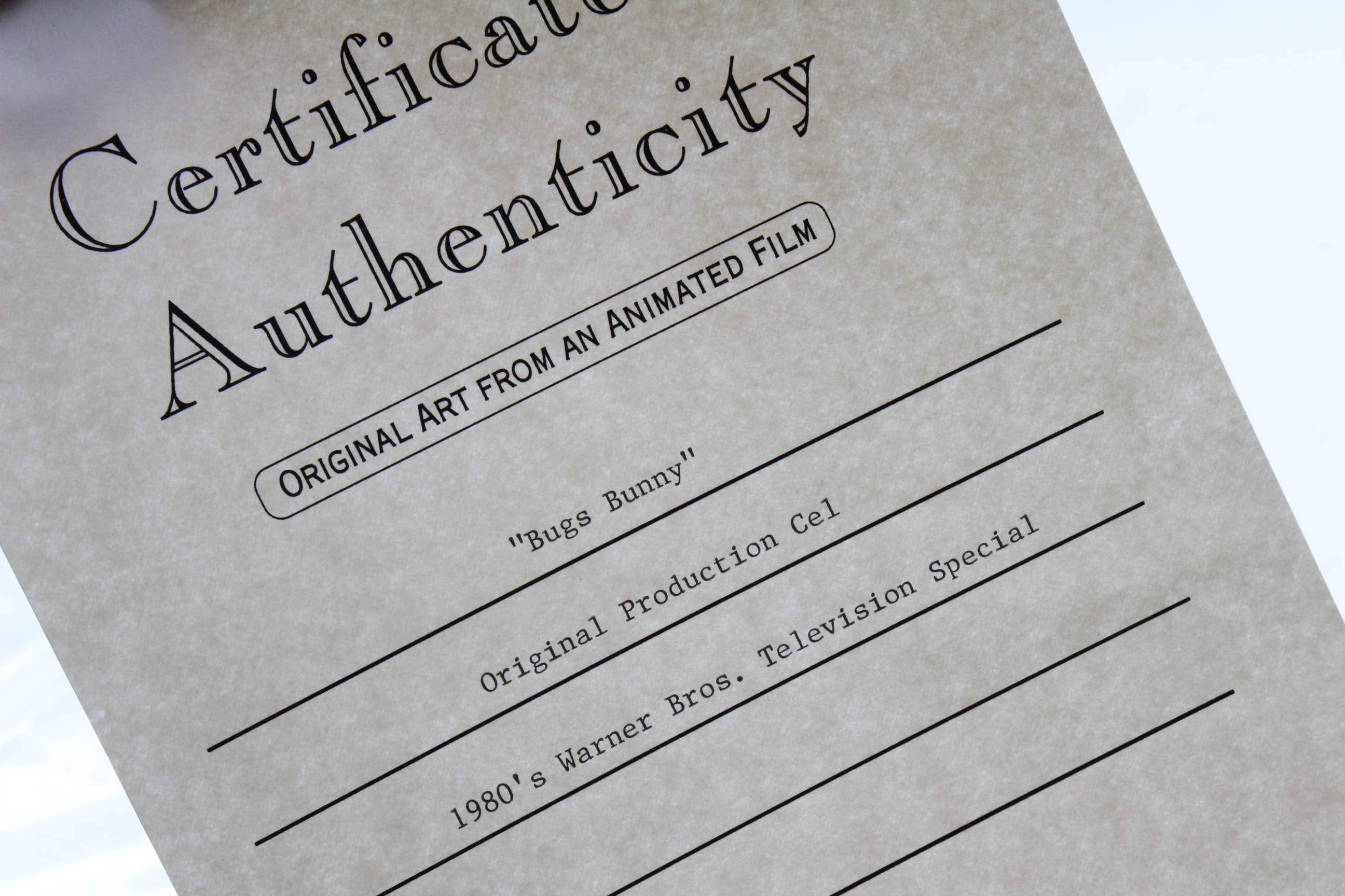 Warner Bros. Studios 1980s Production Cel "Bugs Bunny"