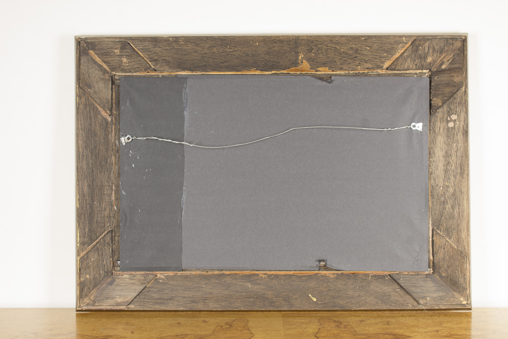 Vintage Reverse Painted Glass Framed Wall Mirror