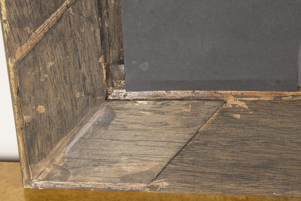 Vintage Reverse Painted Glass Framed Wall Mirror