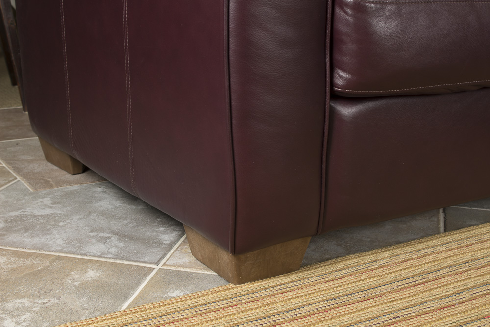 Burgundy Leather Sectional Sofa by Chateau d"Ax