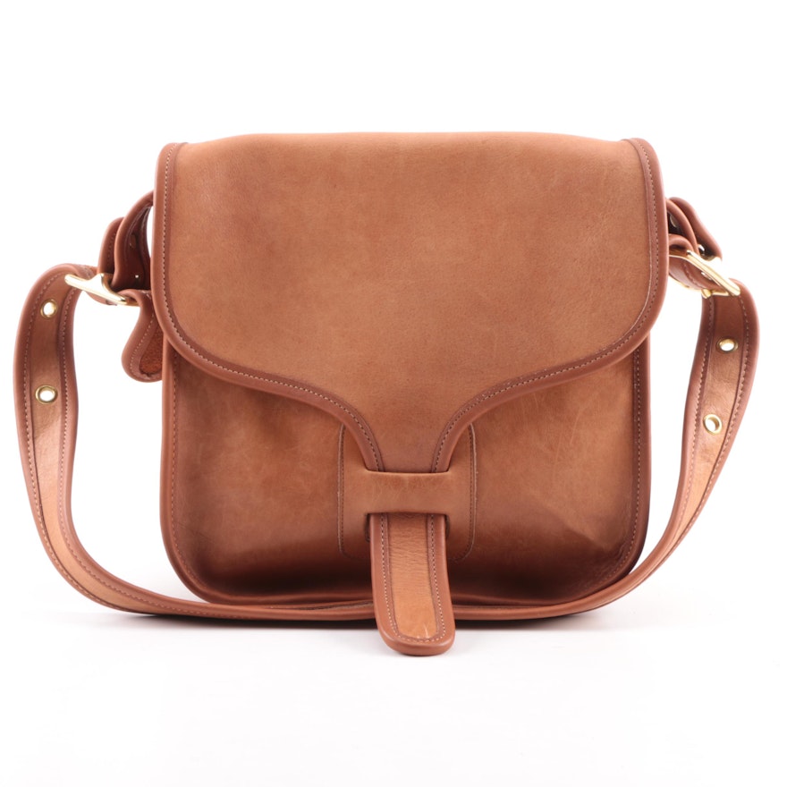 Circa 1970s Coach Rodarte Courier Brown Leather Bag