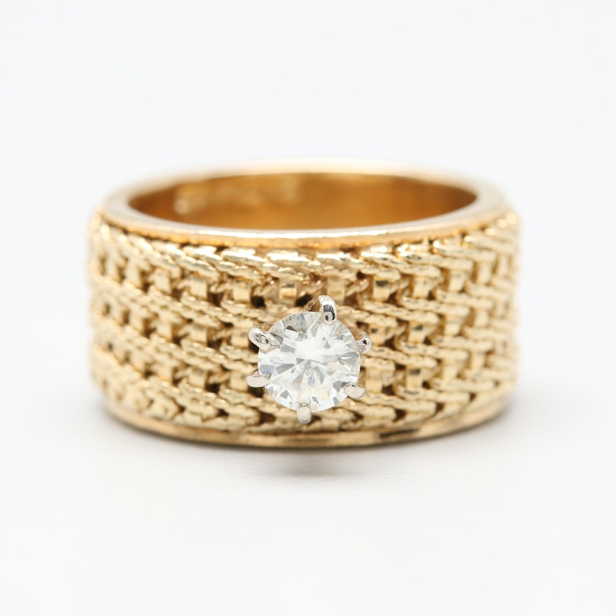 14K Yellow Gold Diamond Ring