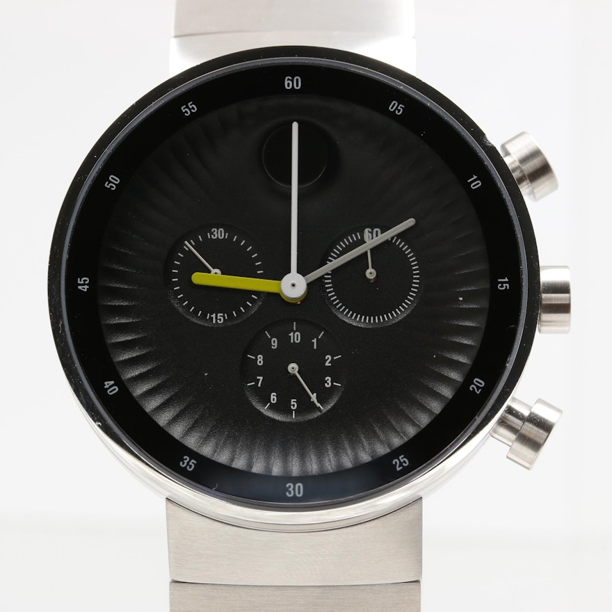 Movado "Edge" Stainless Steel Wristwatch