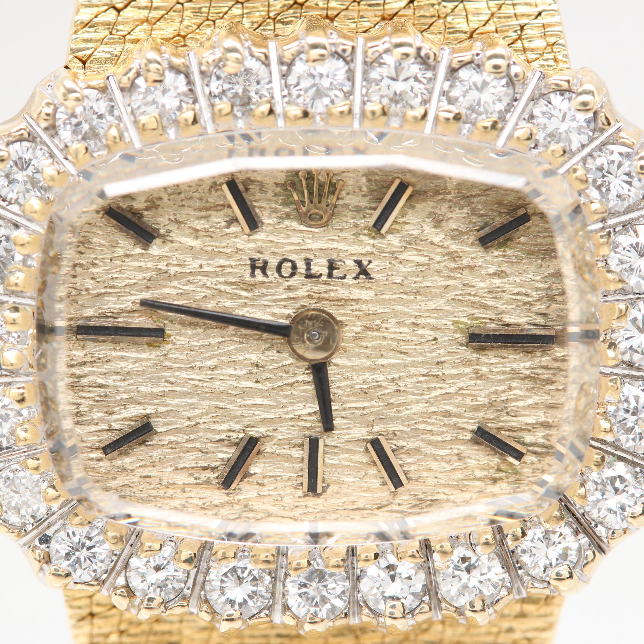 Rolex 14K Yellow Gold Diamond Watch