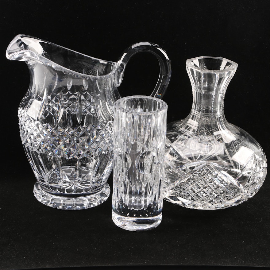 Crystal Vases and Pitcher