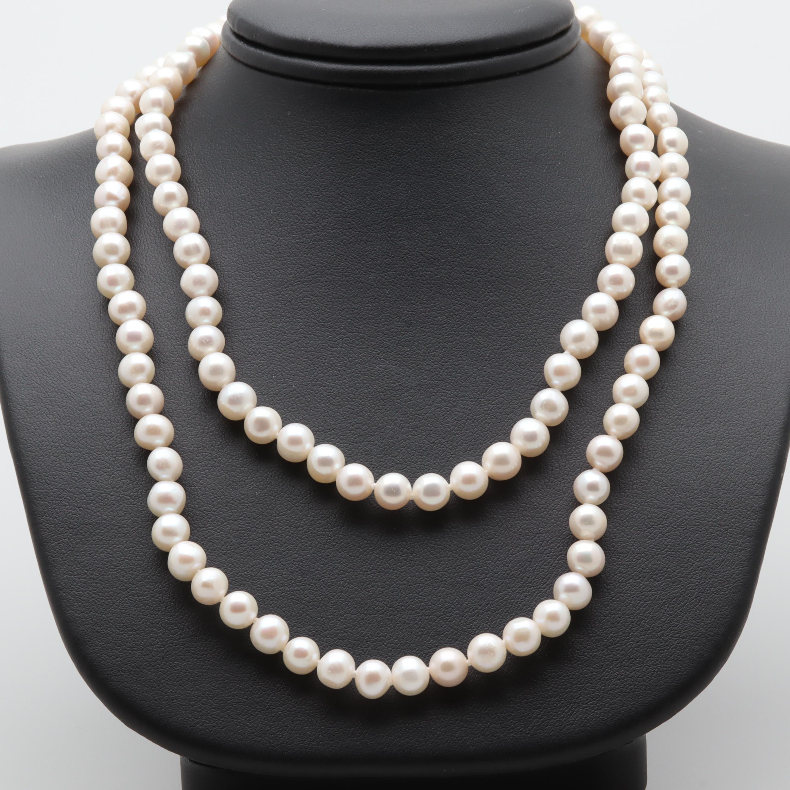 14K Yellow Gold Cultured Pearl Necklace