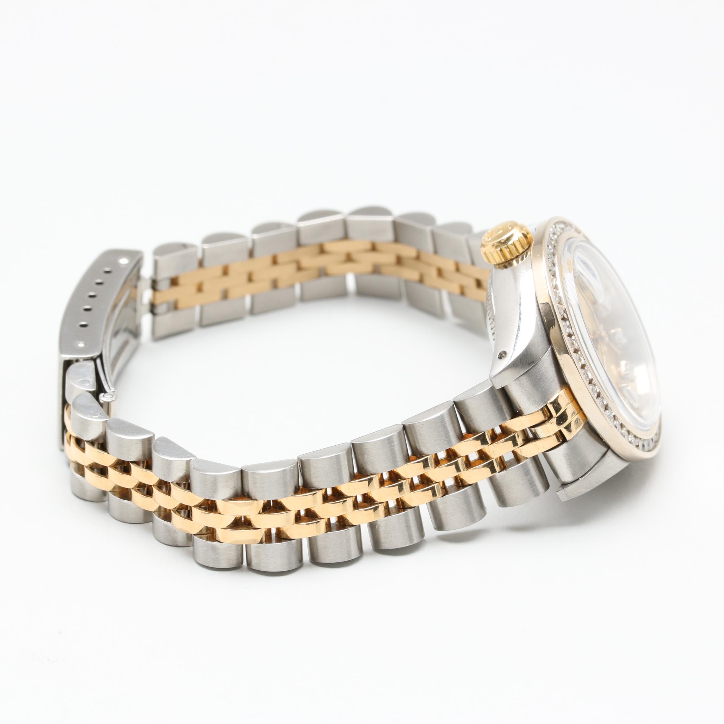 Rolex Oyster Perpetual 18K, 14K Gold and Stainless 1.19 CTW Diamond Watch