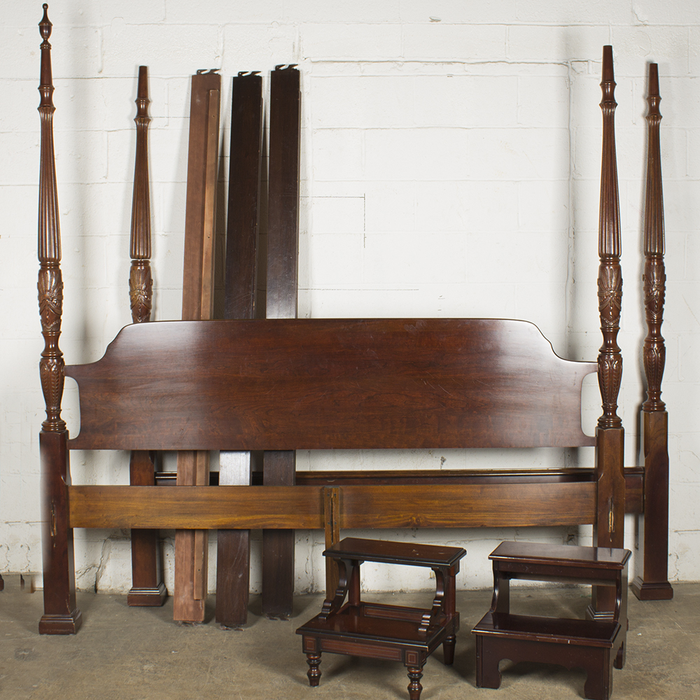 Federal Style King Size Bed Frame with Bed Steps by The Bombay Company