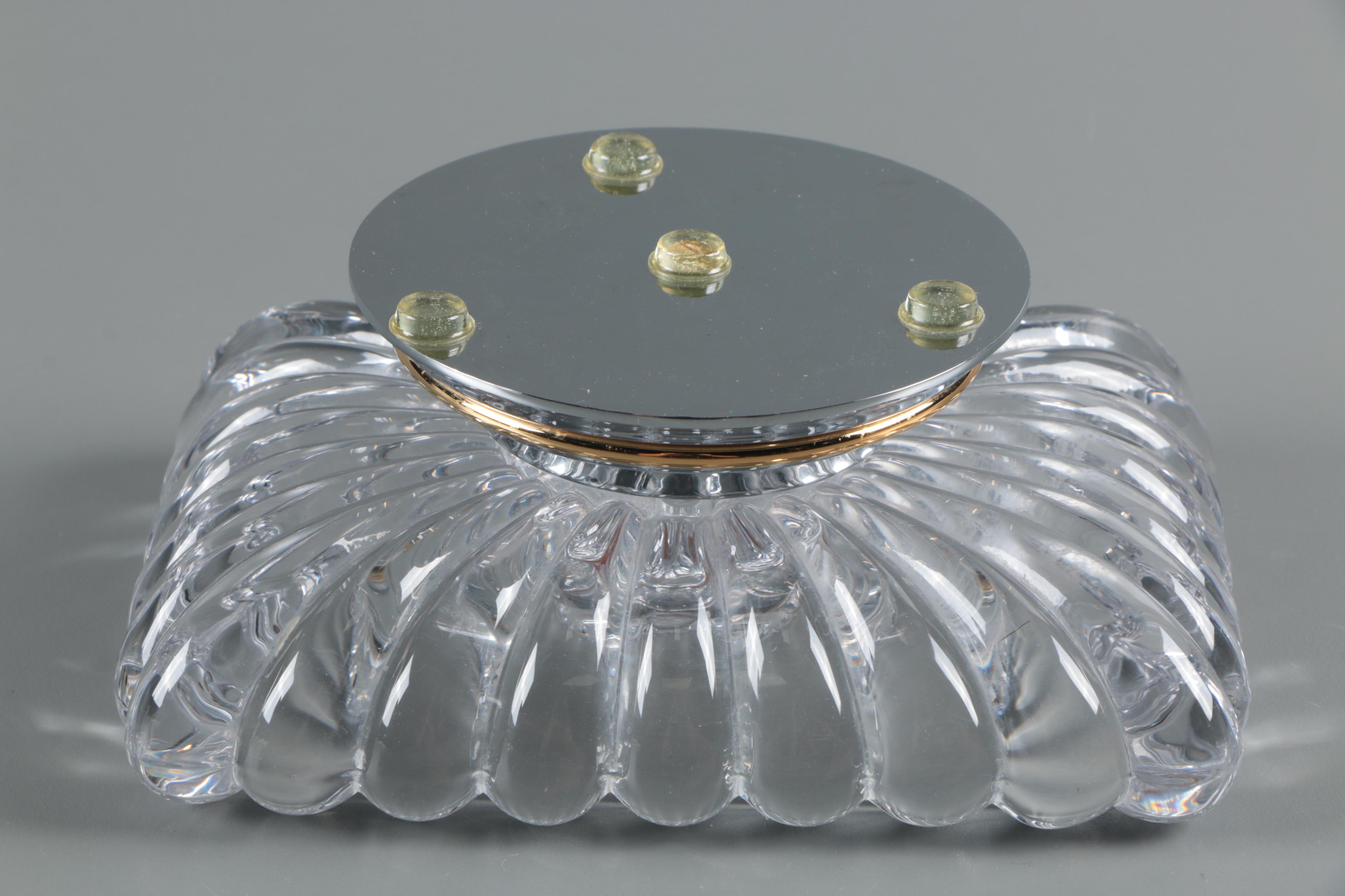 Pomd'or Crystal Soap Dish with Metal Pedestal Base