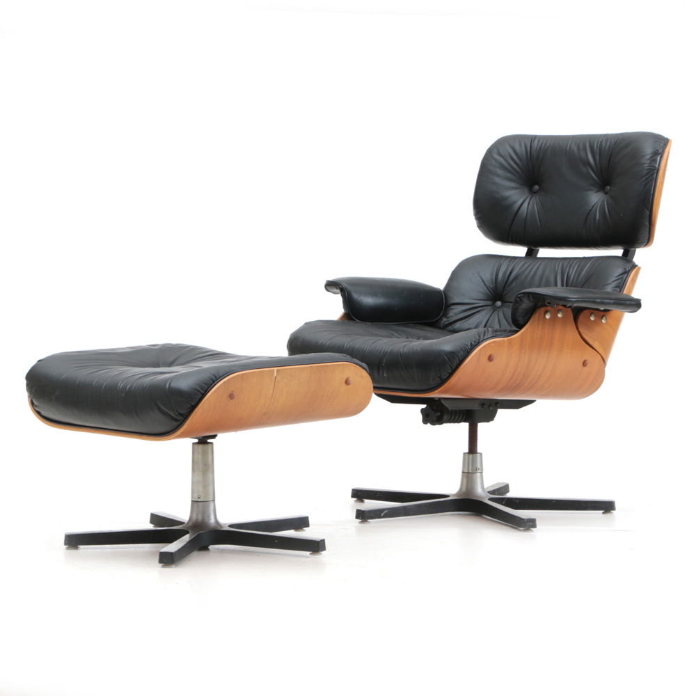 Eames Style Lounge Chair and Ottoman