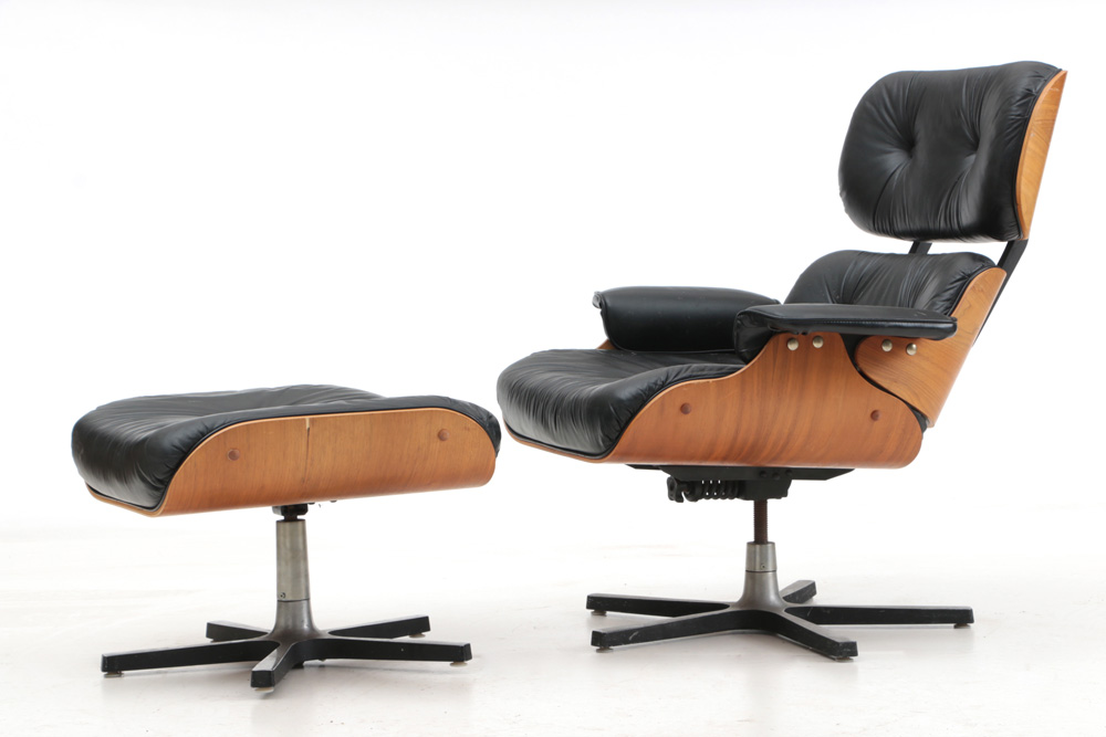Eames Style Lounge Chair and Ottoman