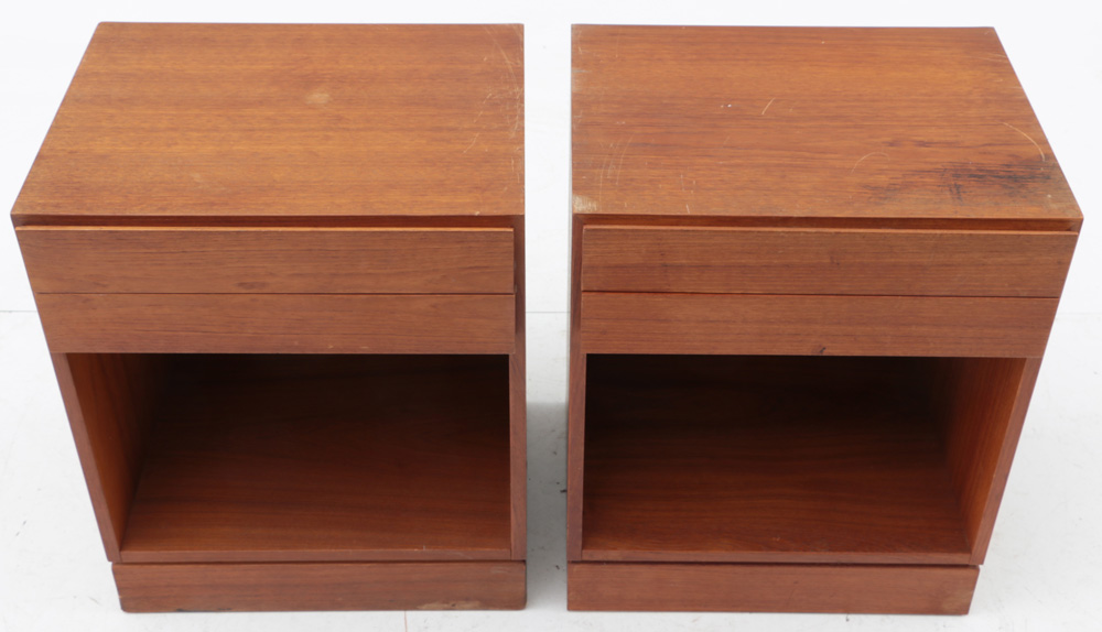 Pair of Danish Modern Teak Nightstands