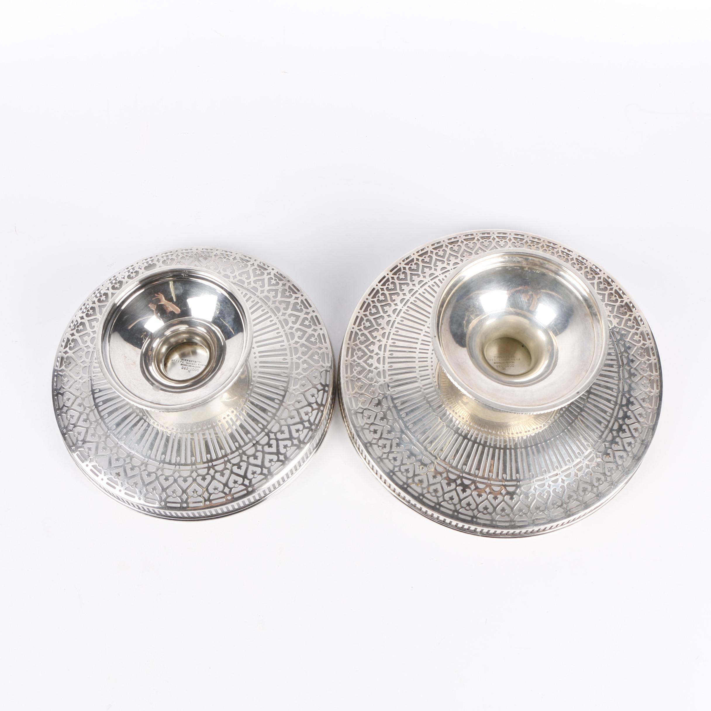 Vintage Tiffany & Co. Sterling Silver Reticulated Compotes