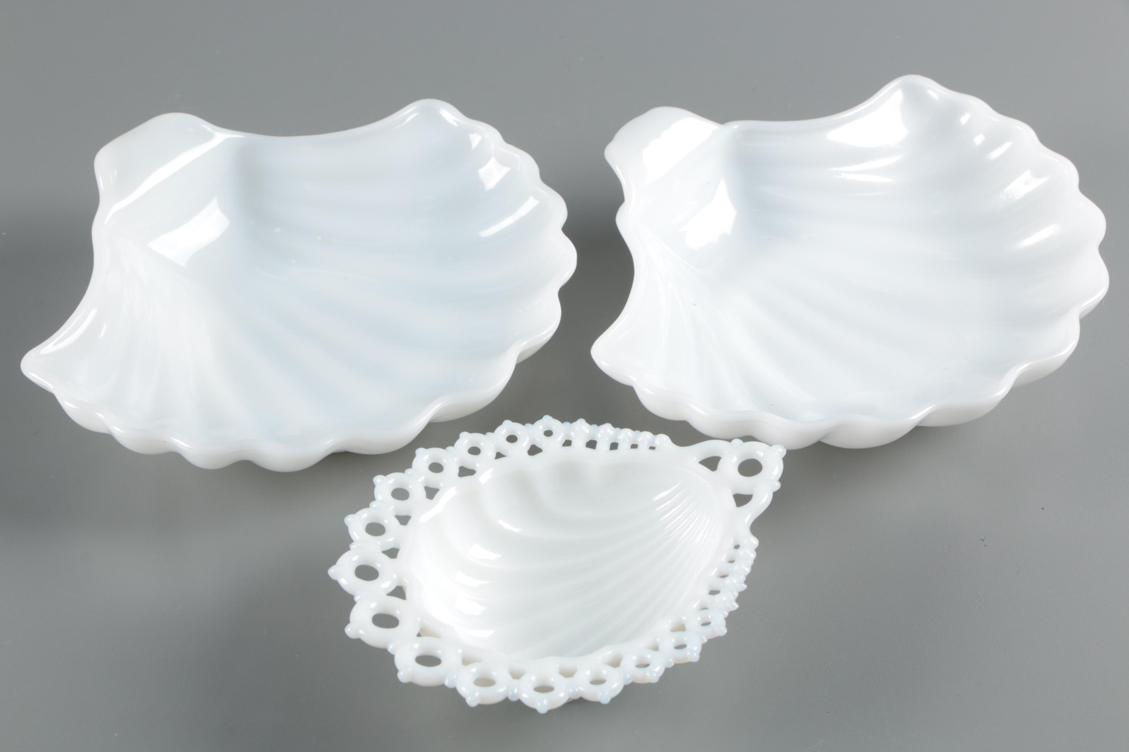 Hobnail Cookie Jar and Milk Glass Servingware