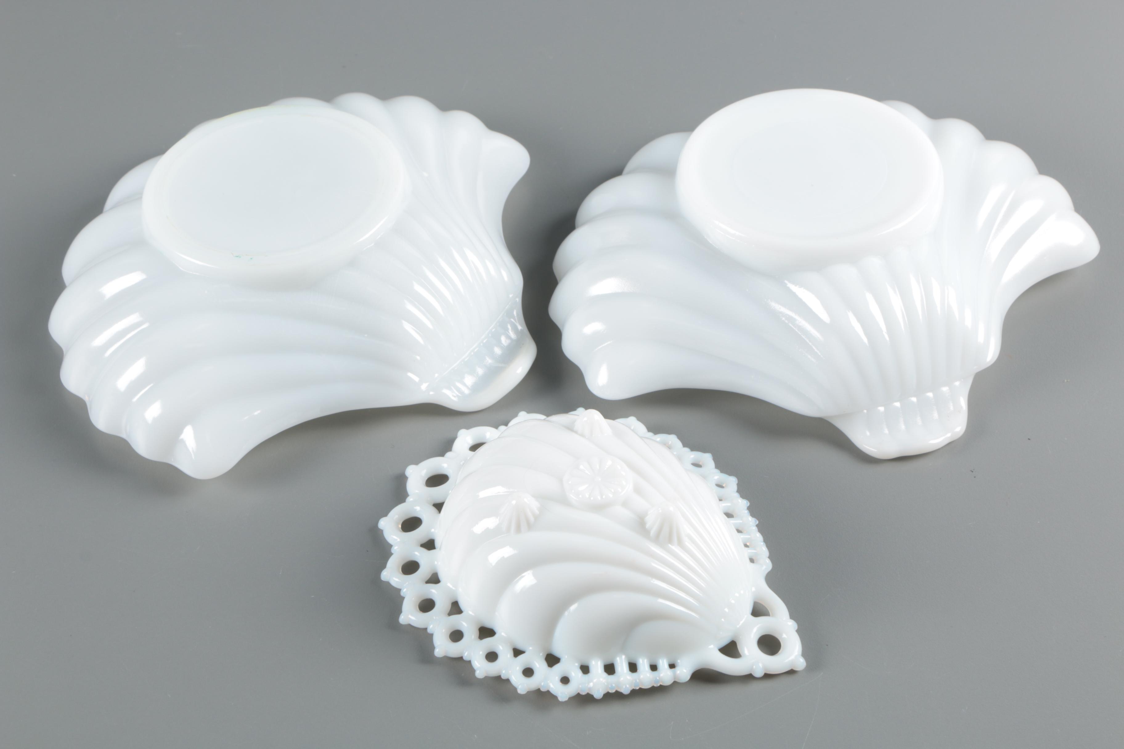 Hobnail Cookie Jar and Milk Glass Servingware