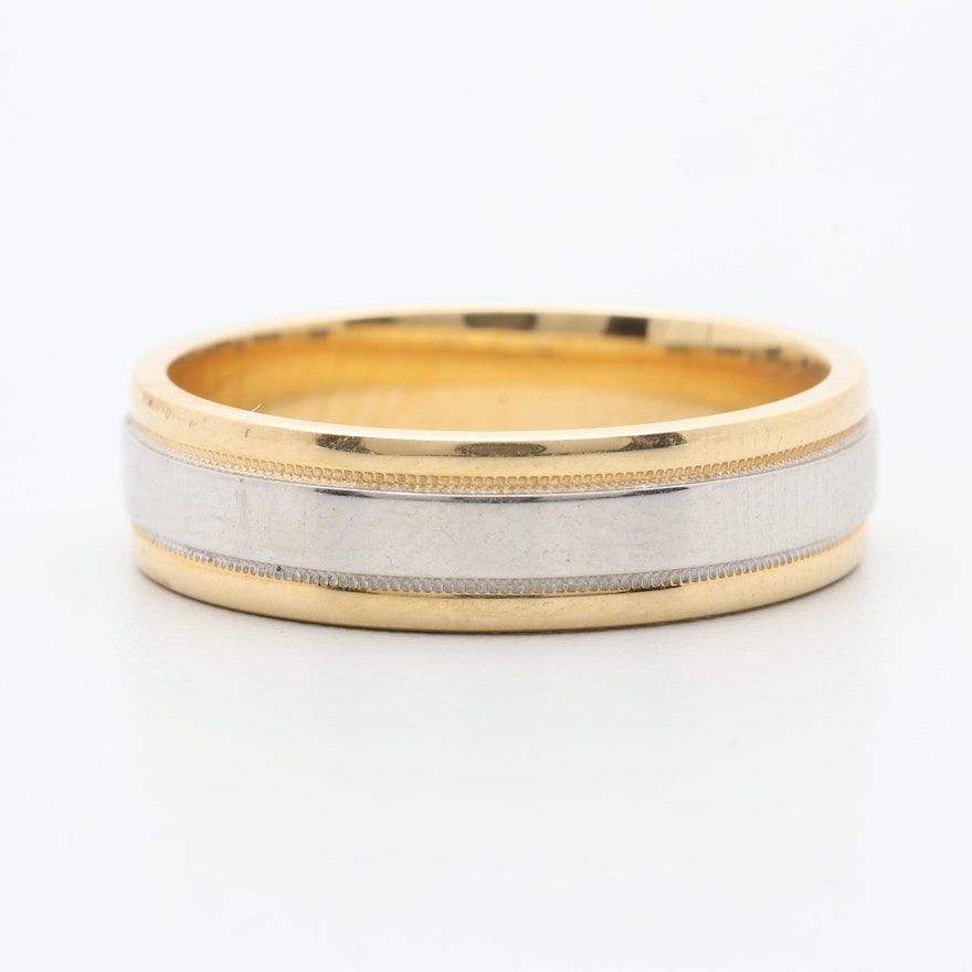 18K Yellow Gold and Platinum Band