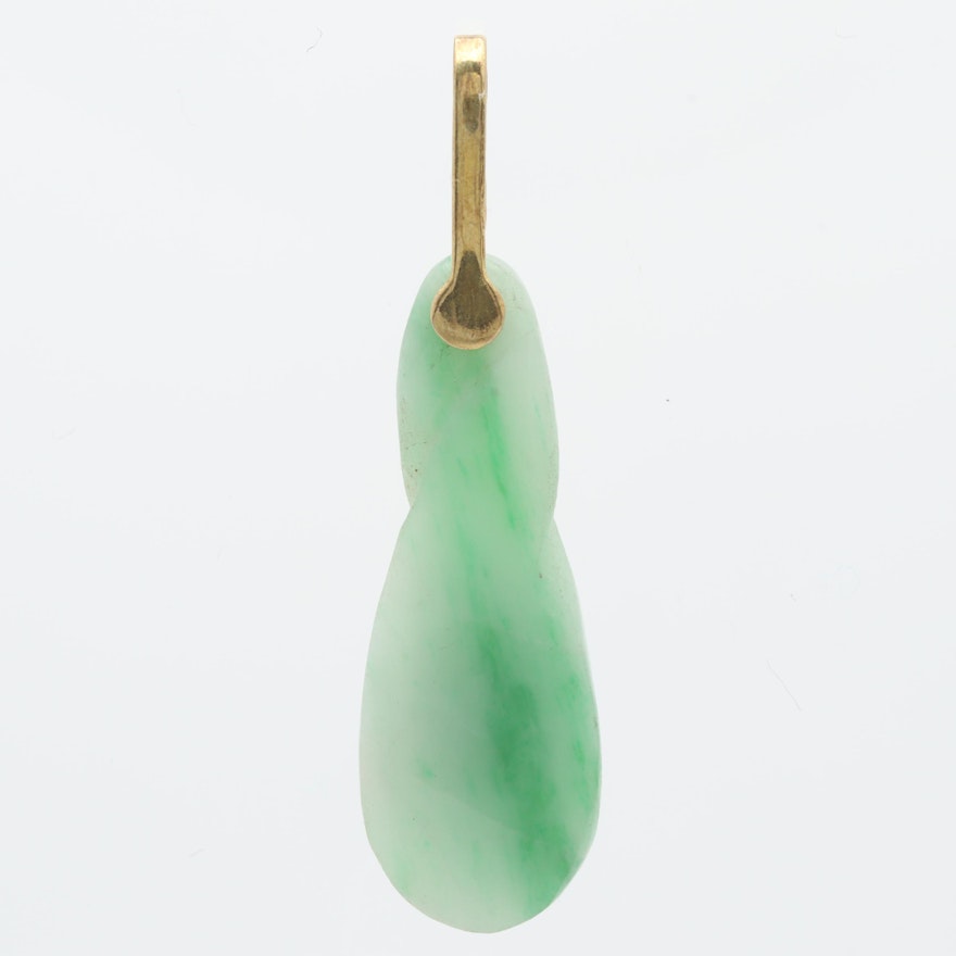 14K Yellow Gold Jadeite Pendant