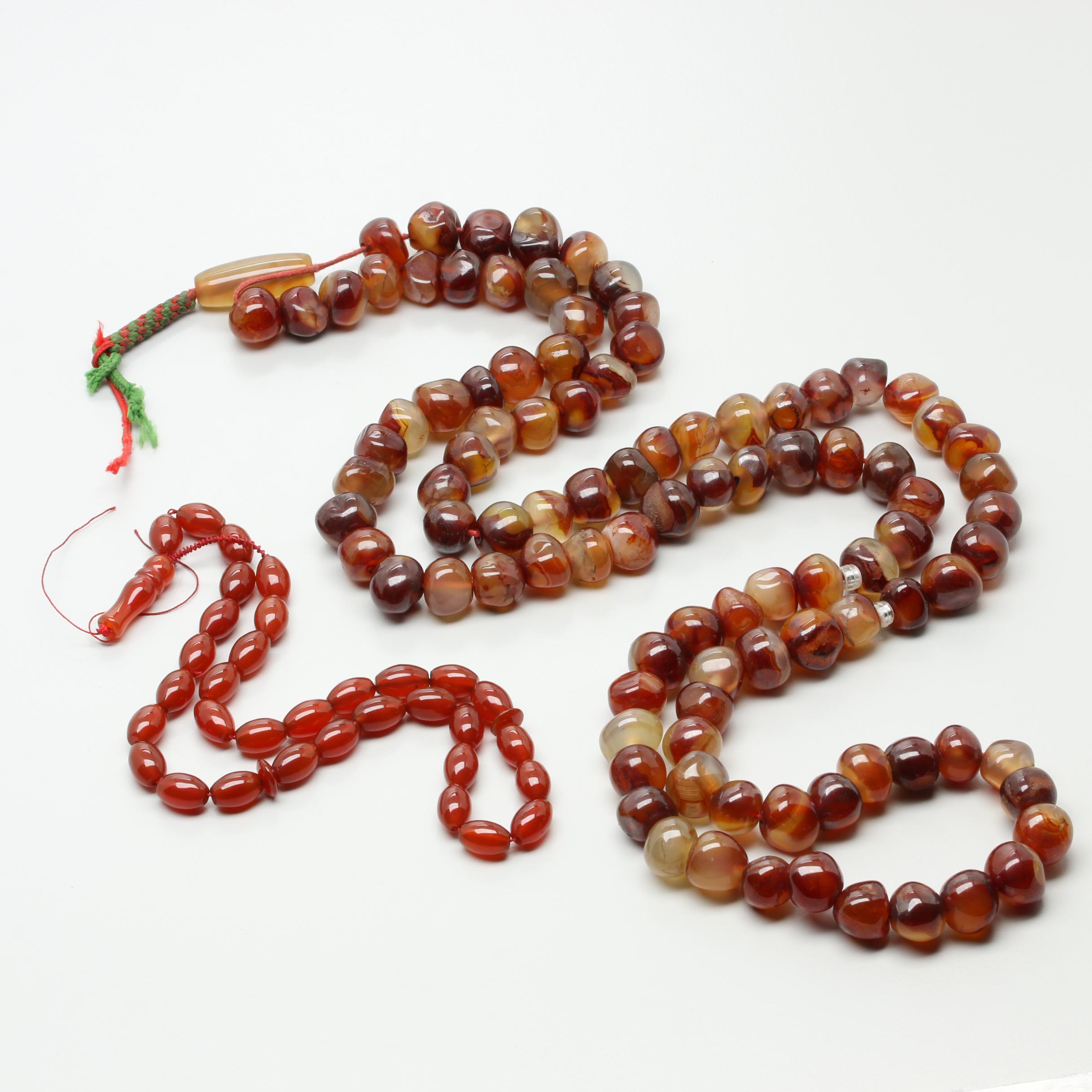 Carnelian and Agate Bead Hanks
