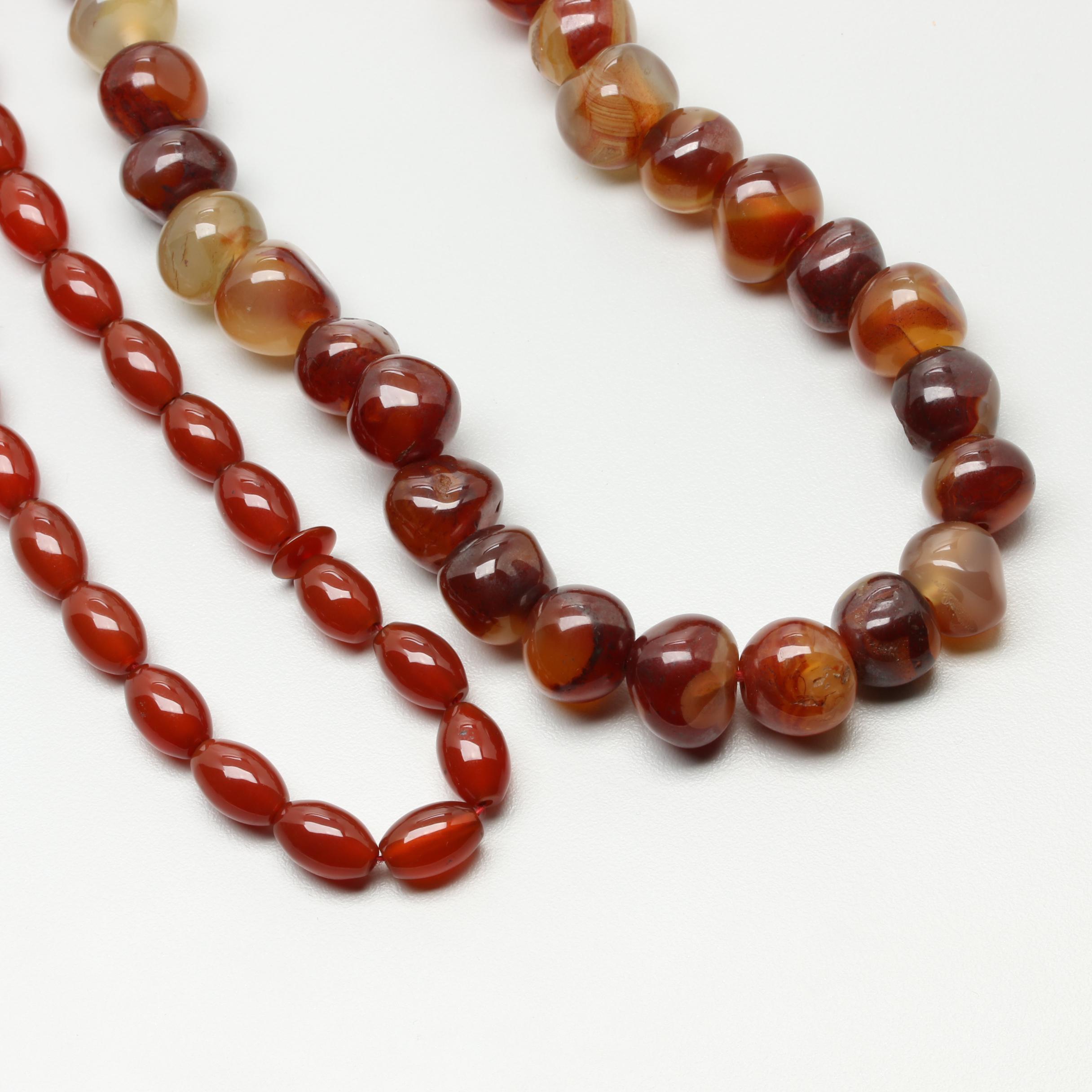Carnelian and Agate Bead Hanks