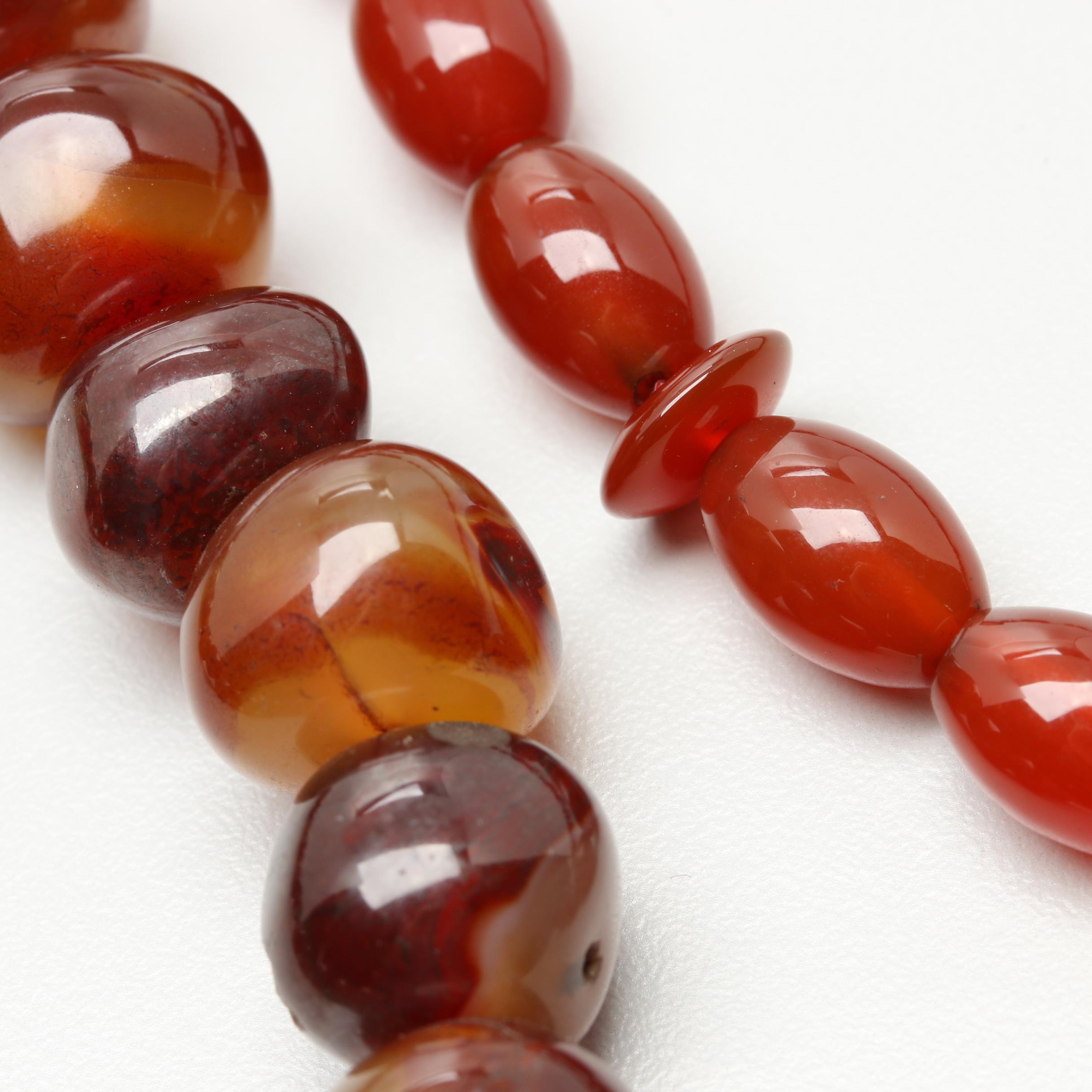 Carnelian and Agate Bead Hanks
