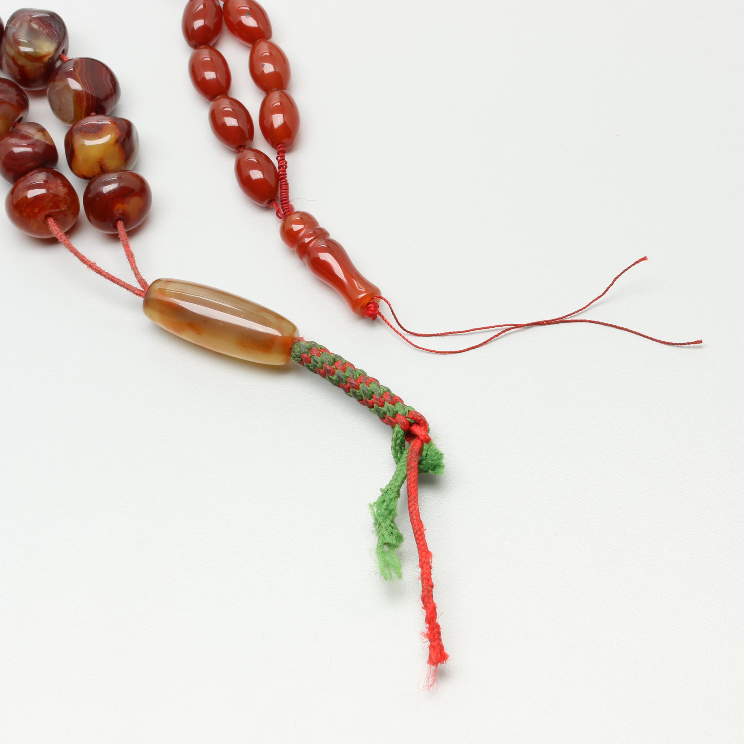Carnelian and Agate Bead Hanks