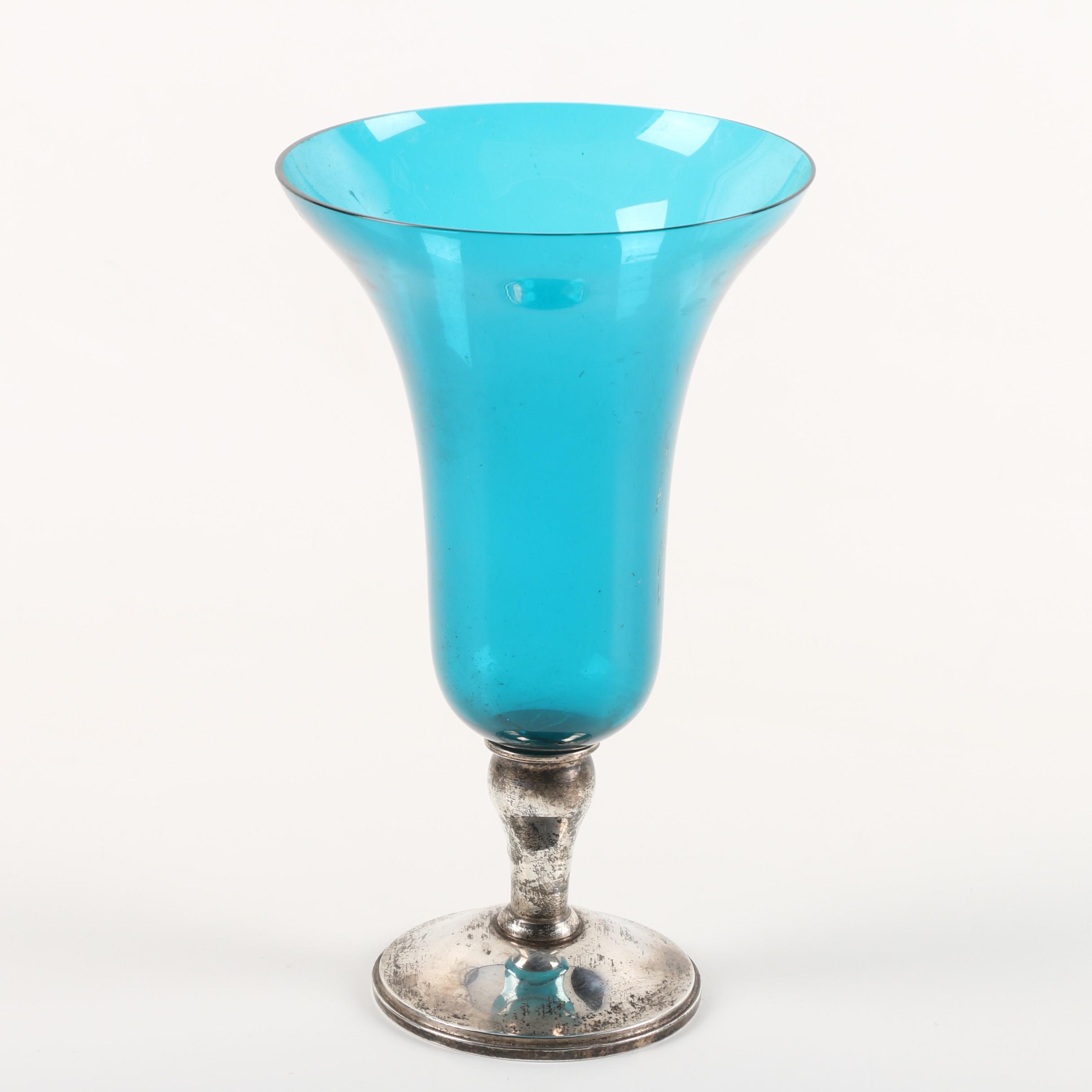 Gorham Crystal Vase with Weighted Sterling Silver Base