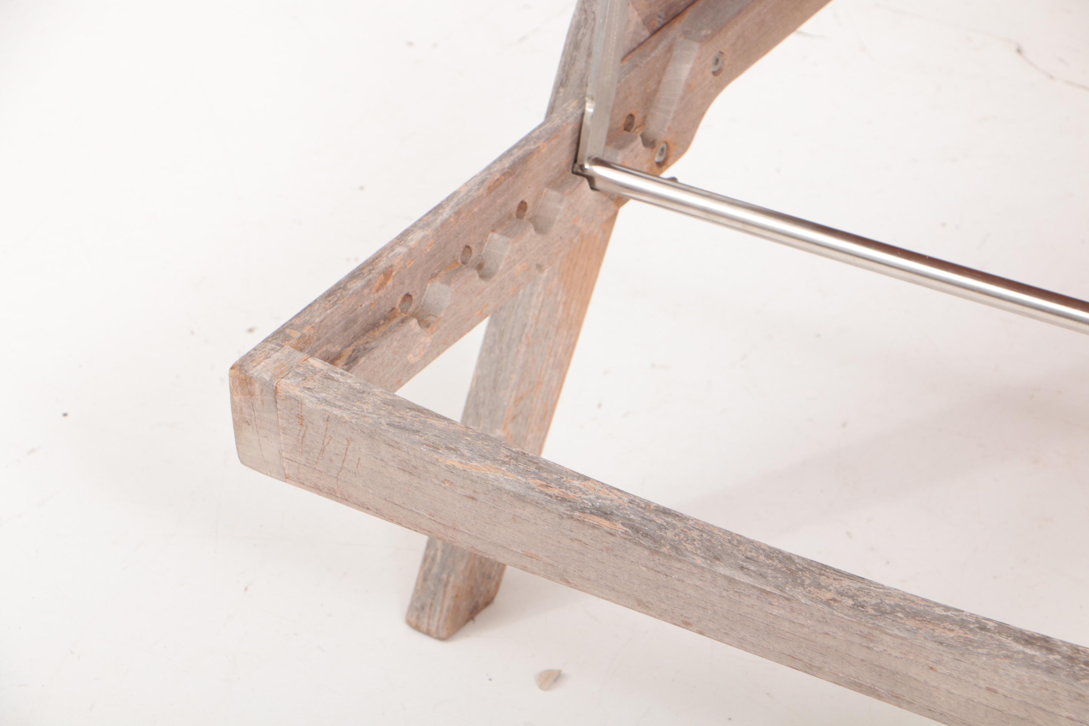 Pair of Teak Wood Chaise Lounge Chairs with Cushions