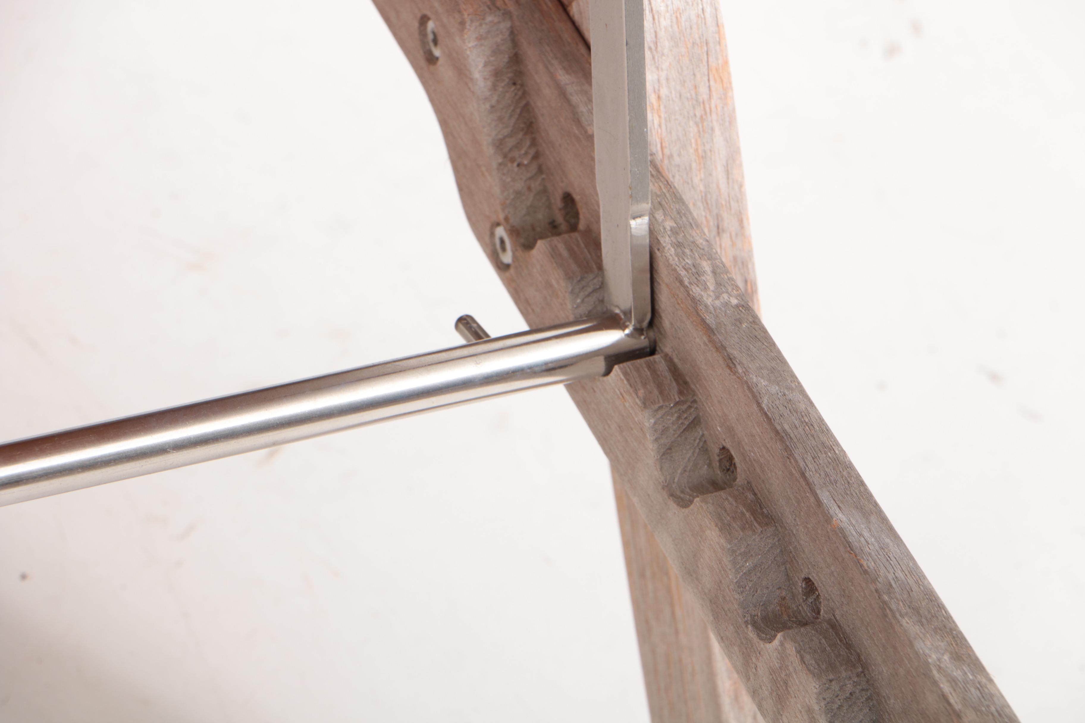 Pair of Teak Wood Chaise Lounge Chairs with Cushions