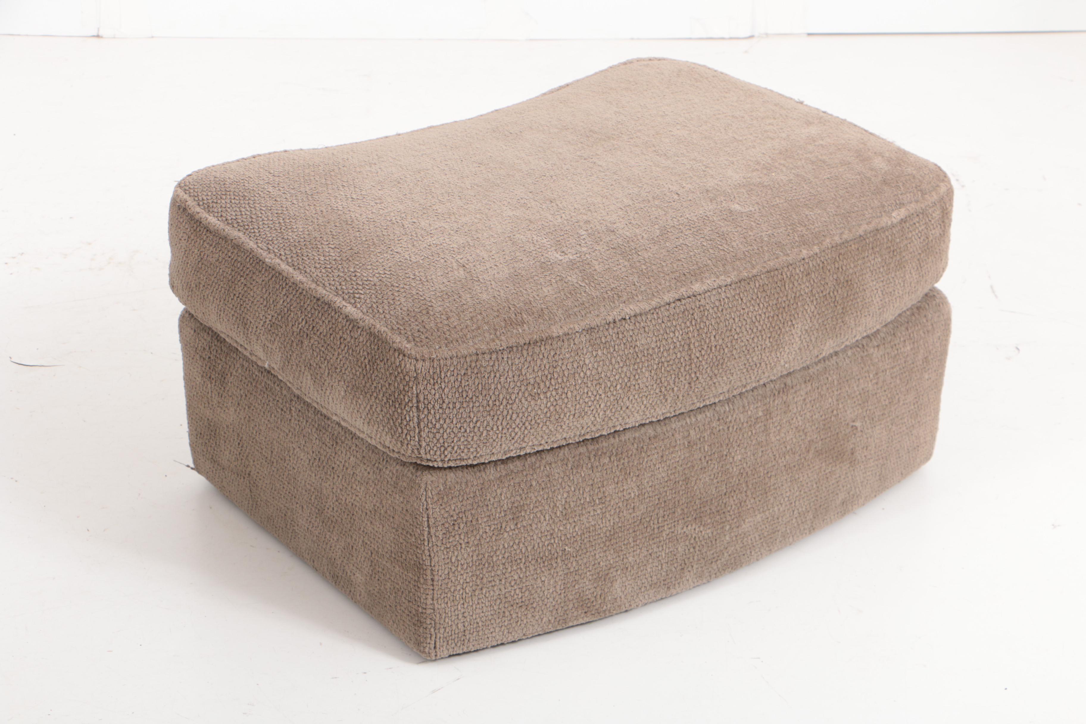 Pair of Donghia "Noble" Swivel Chairs and Ottoman