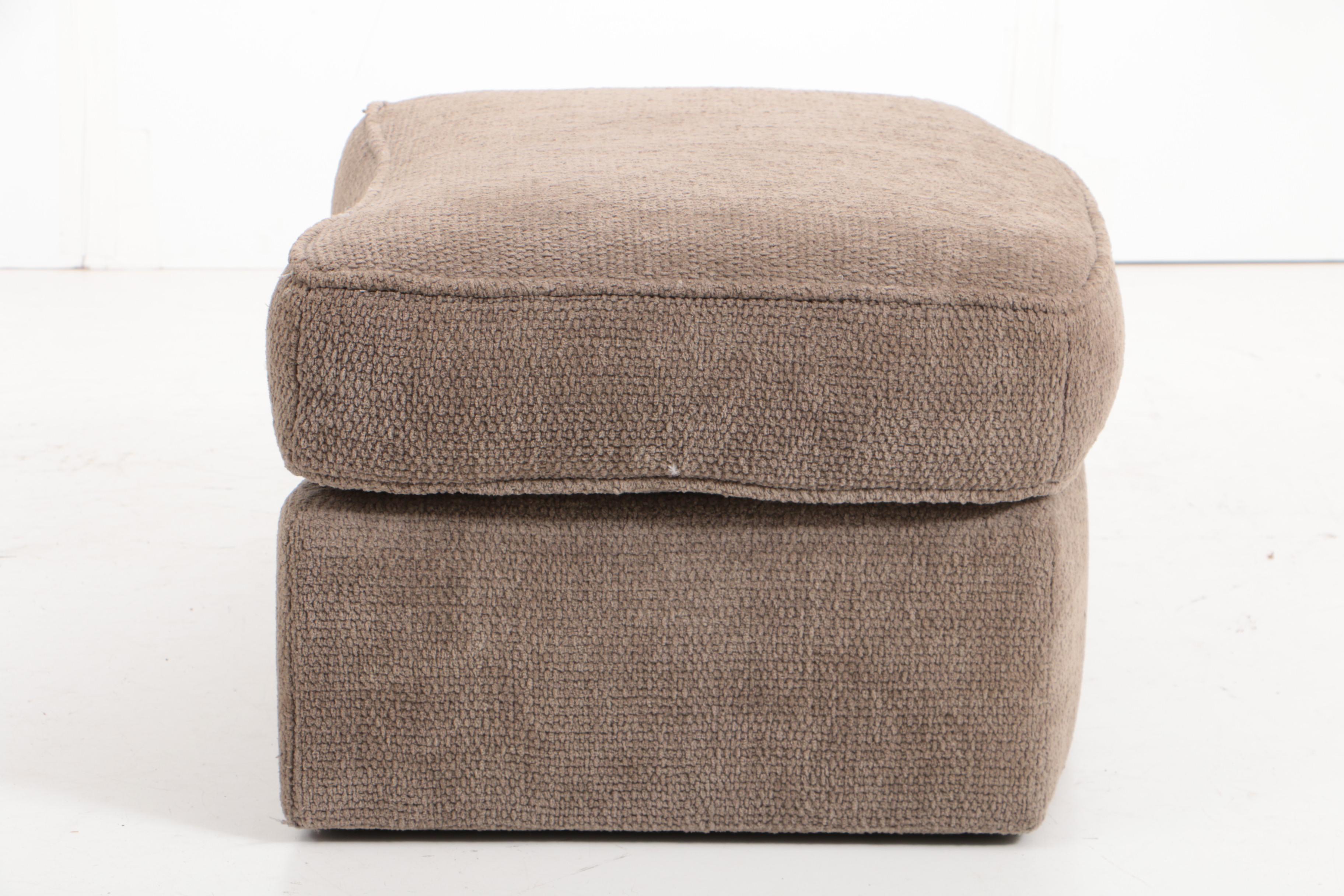 Pair of Donghia "Noble" Swivel Chairs and Ottoman