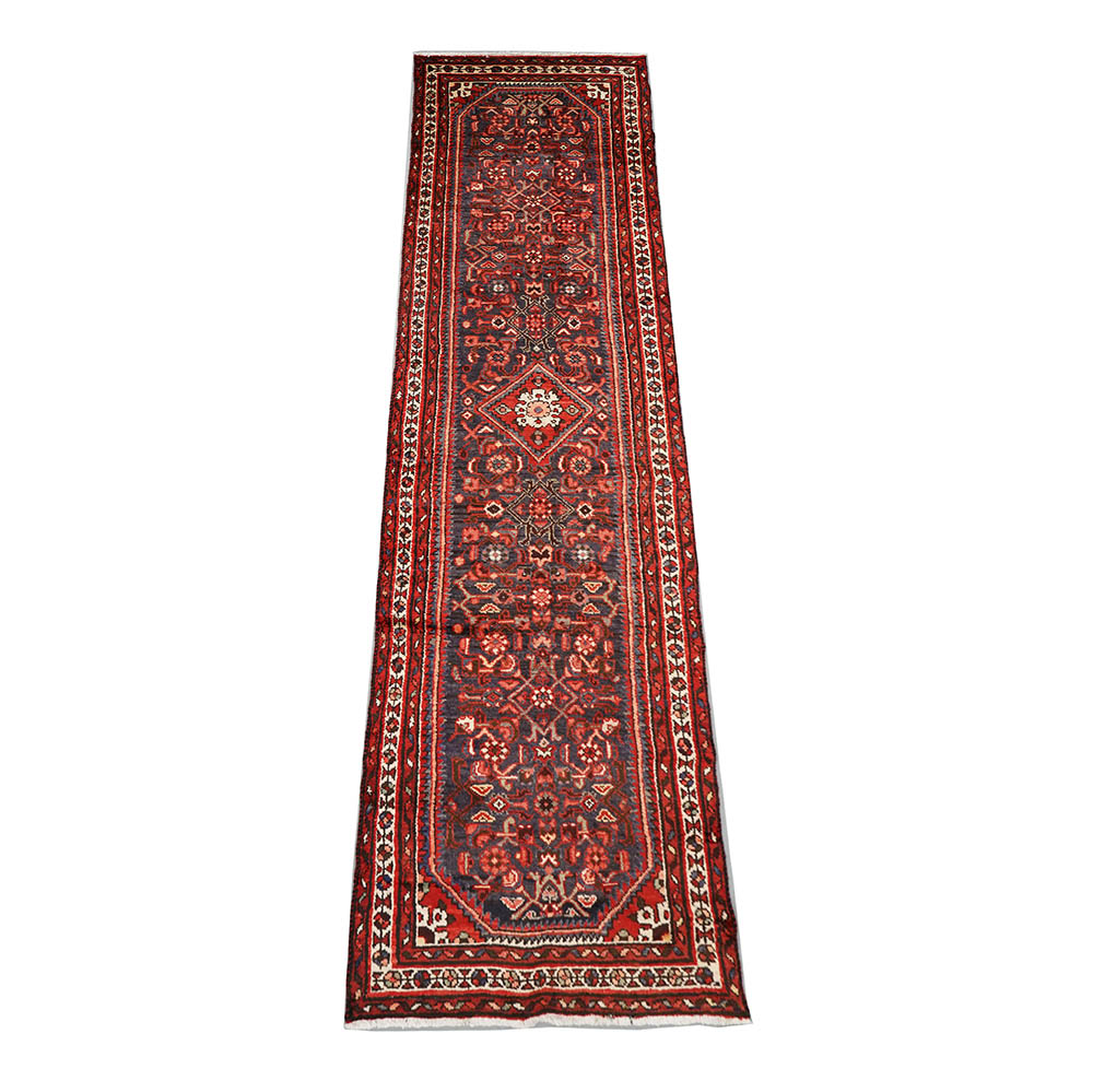 Hand-Knotted Persian Malayer Wool Carpet Runner