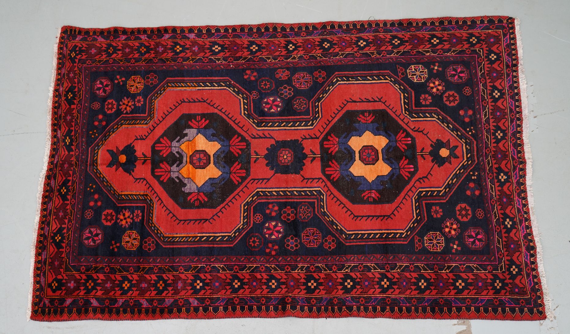 Hand-Knotted Caucasian Karabagh Wool Accent Rug