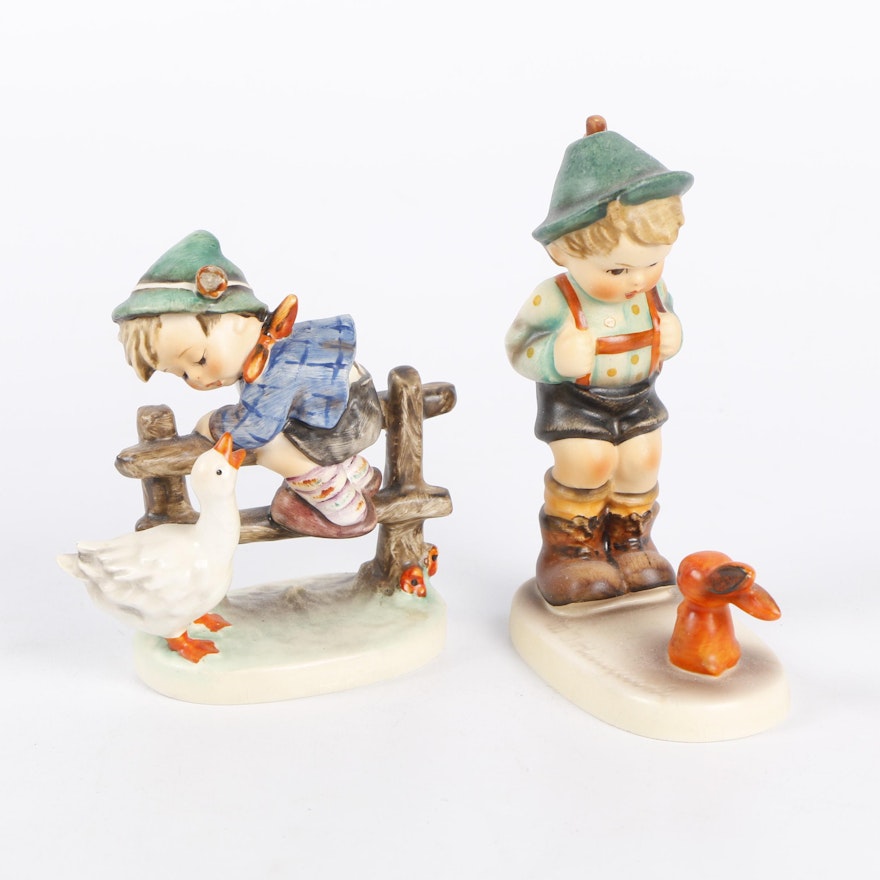 Goebel Hummel "Sensitive Hunter" and "Barnyard Hero" Figurines