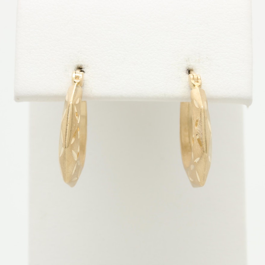 14K Yellow Gold Hoop Earrings