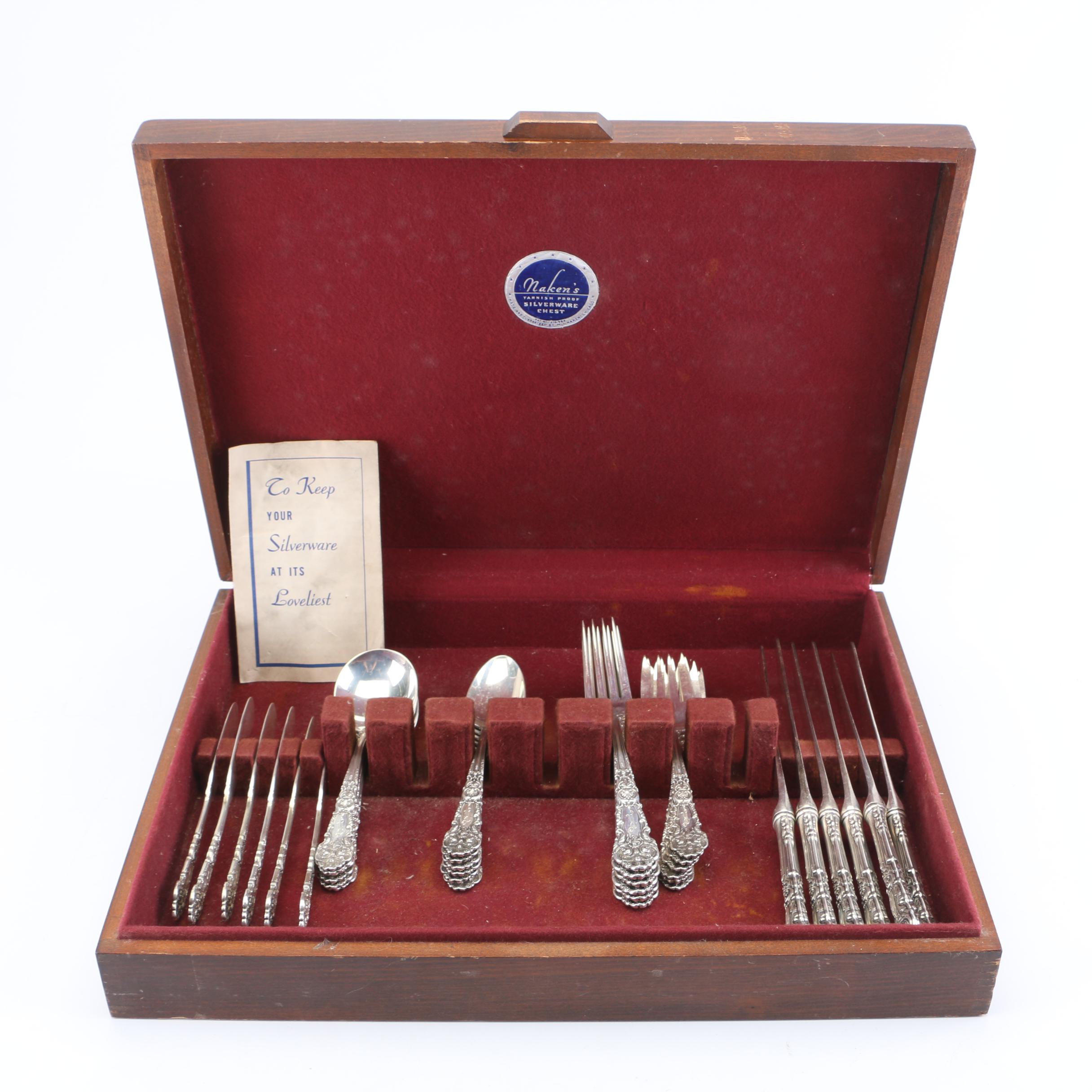 Reed & Barton "French Renaissance" Sterling Silver Flatware Set with Chest