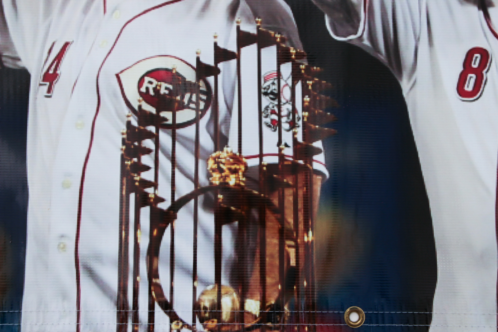 Cincinnati Reds Hall of Fame and Museum "The Great 8 Reunite" Banner COA