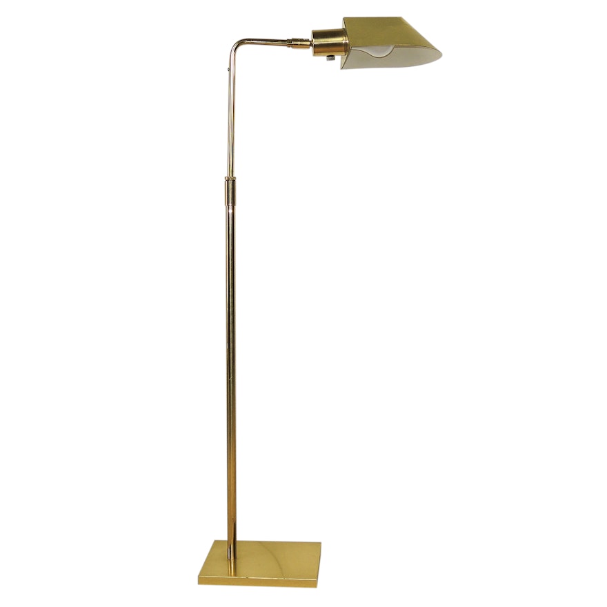 Koch & Lowy Tent Shade Brass Floor Lamp