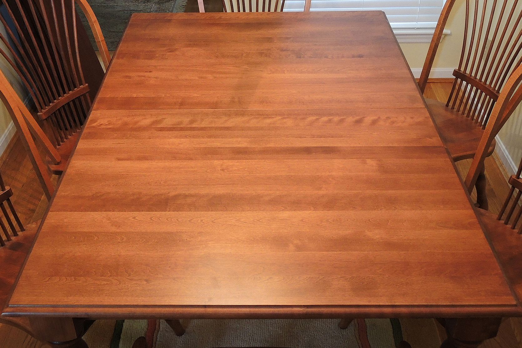 Bedard Farmhouse Style Dining Table and Six Windsor Style Chairs