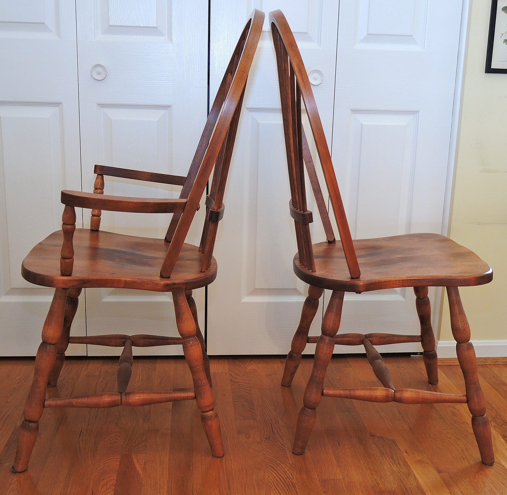 Bedard Farmhouse Style Dining Table and Six Windsor Style Chairs