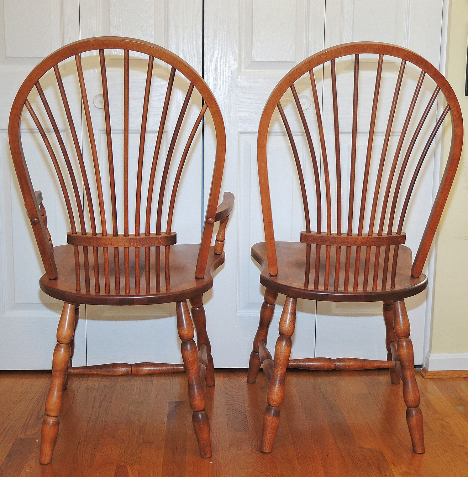 Bedard Farmhouse Style Dining Table and Six Windsor Style Chairs