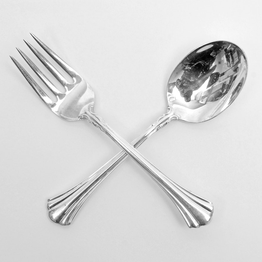 Reed & Barton "Eighteenth Century" Sterling Silver Baby Fork and Spoon